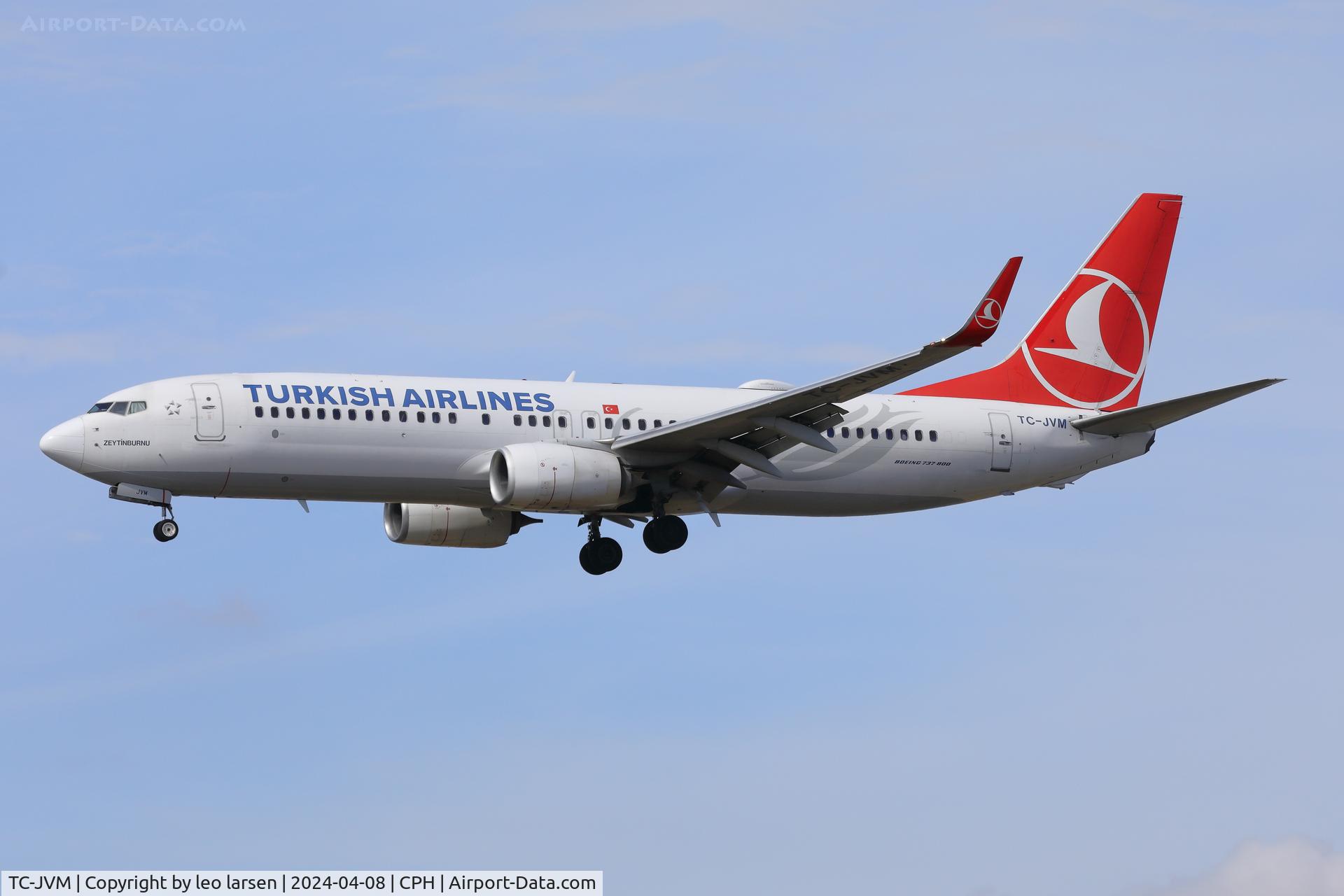 TC-JVM, 2016 Boeing 737-8F2 C/N 60016, Copenhagen 8.4.2024