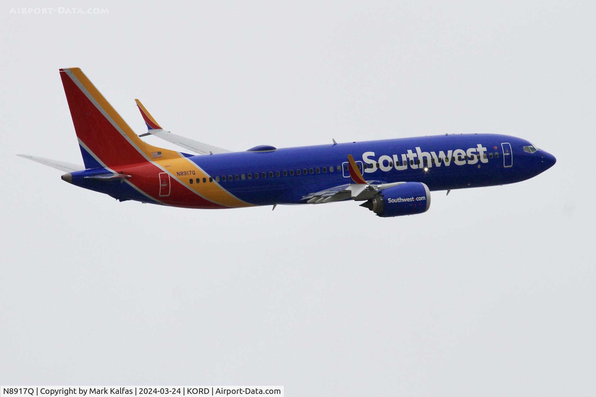 N8917Q, 2023 Boeing 737-8 MAX C/N 42555, B38M Southwest Airlines Boeing 737-Max 8 N8917Q SWA2469 ORD-MCO