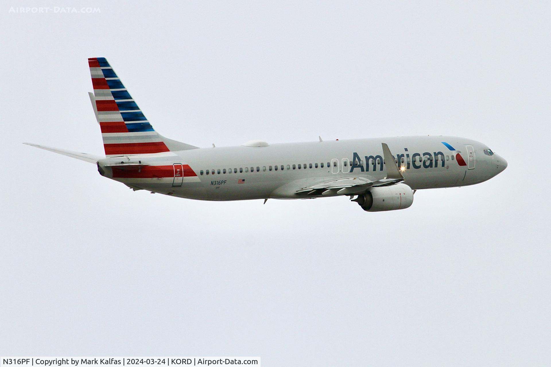 N316PF, 2017 Boeing 737-823 C/N 31262, B738 American Airlines Boeing 737-823 N316PF AAL533 ORD-RDU