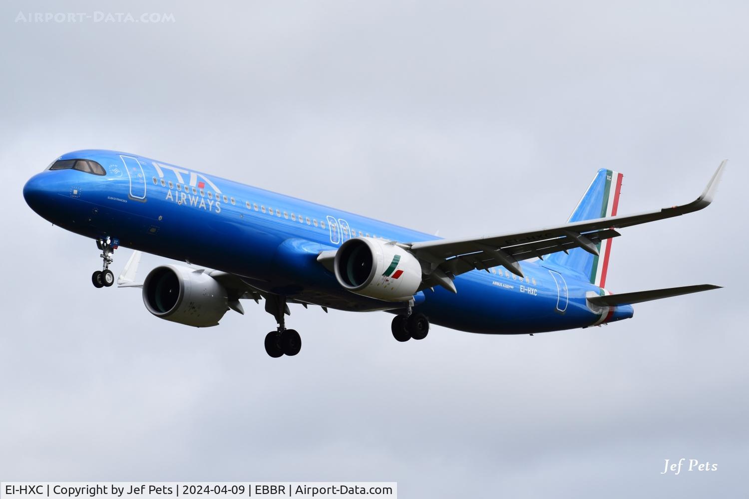 EI-HXC, 2024 Airbus A321-271NX C/N 11729, On short final at Brussels Airport.