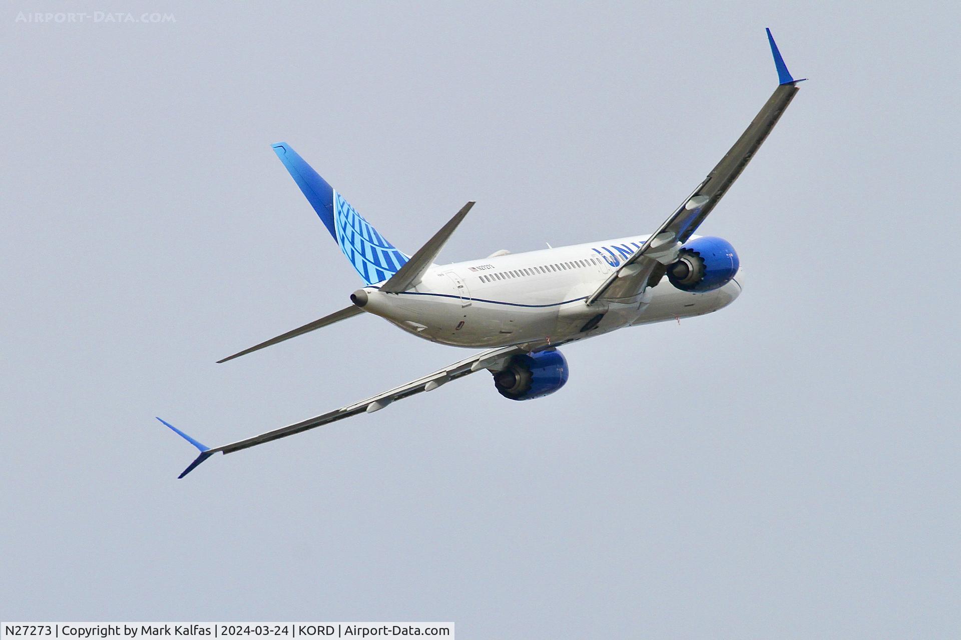 N27273, 2022 Boeing 737-8 MAX C/N 67528, B38M United Airlines Boeing 737 MAX 8 N27273 UAL1698  ORD-PDX