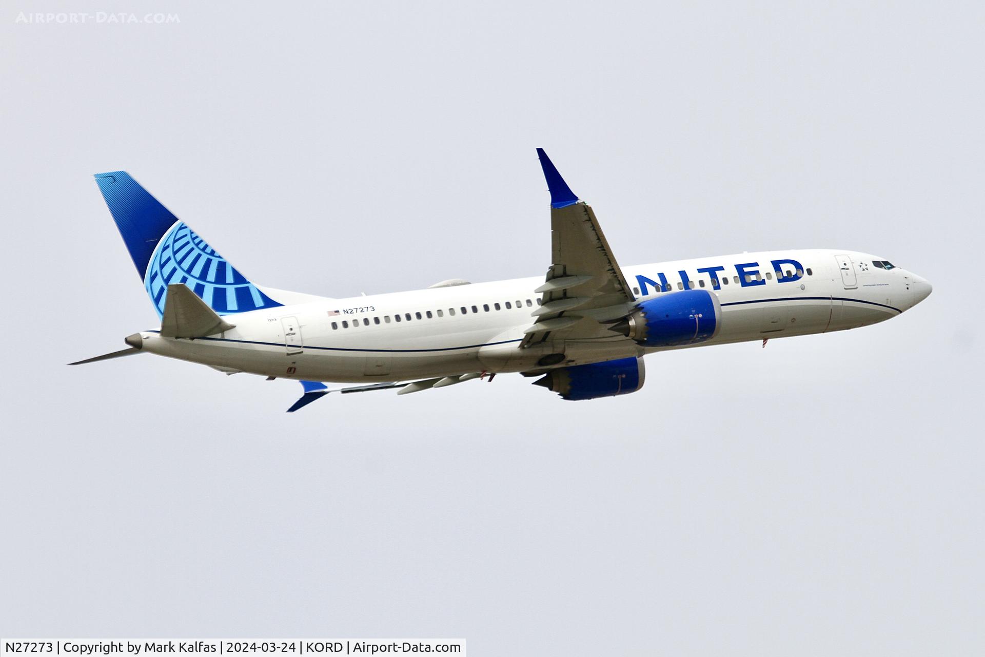 N27273, 2022 Boeing 737-8 MAX C/N 67528, B38M United Airlines Boeing 737 MAX 8 N27273 UAL1698  ORD-PDX