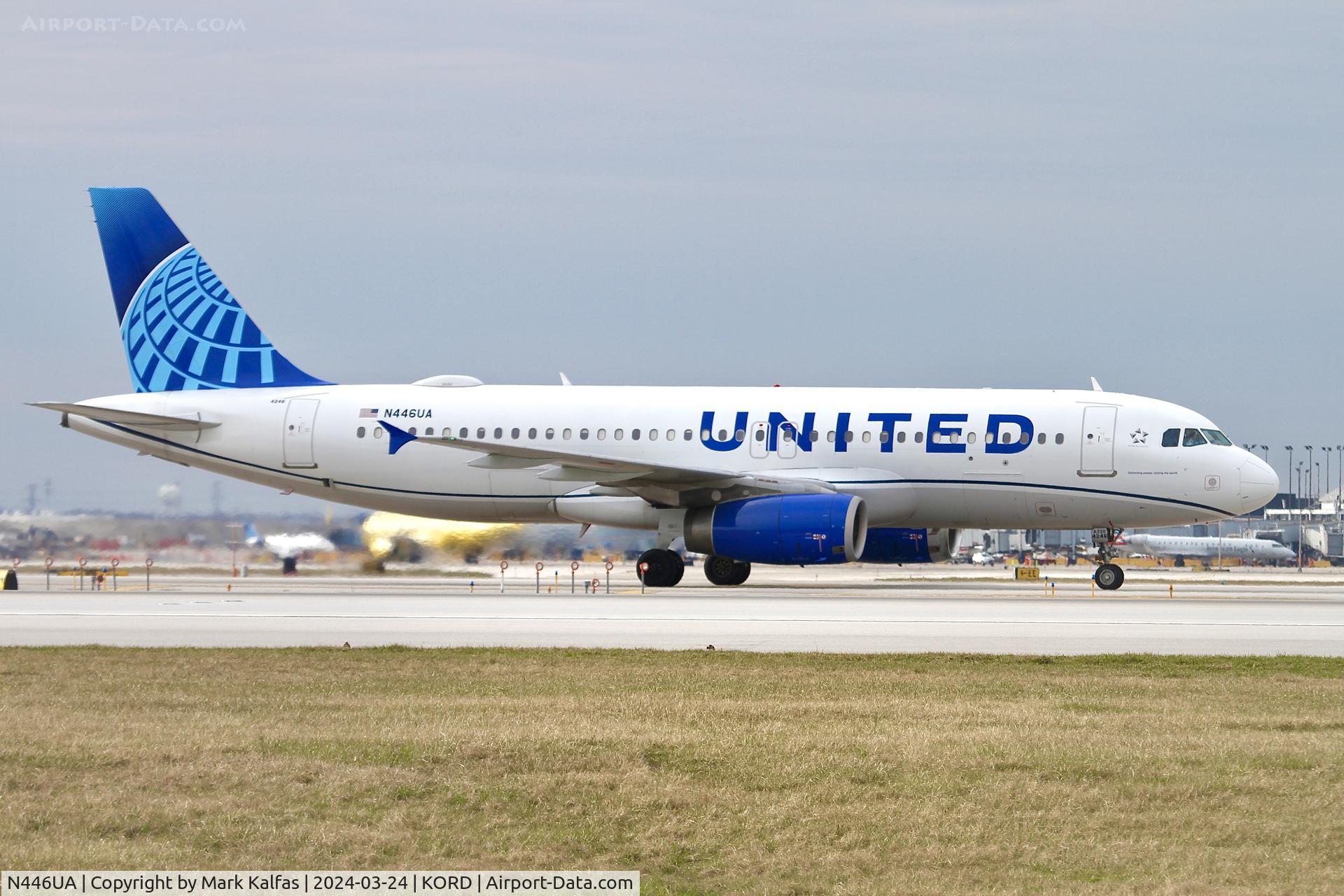 N446UA, 1998 Airbus A320-232 C/N 834, A320 United Airlines Airbus A320-232 N446UA UAL516 ATL-ORD