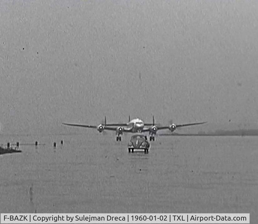 F-BAZK, 1947 Lockheed Constellation L.649/749 C/N 2515, First landing of an airplane (F-BAZK) at Berlin Tegel on >January 2nd, 1960.