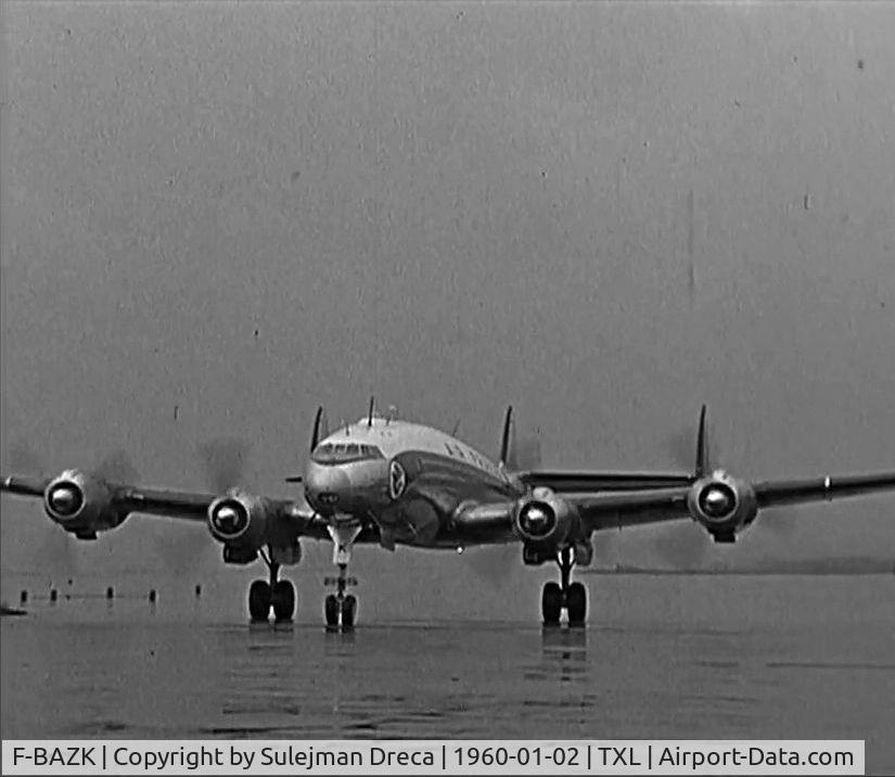 F-BAZK, 1947 Lockheed Constellation L.649/749 C/N 2515, First landing of an airplane (F-BAZK) at Berlin Tegel on >January 2nd, 1960.
