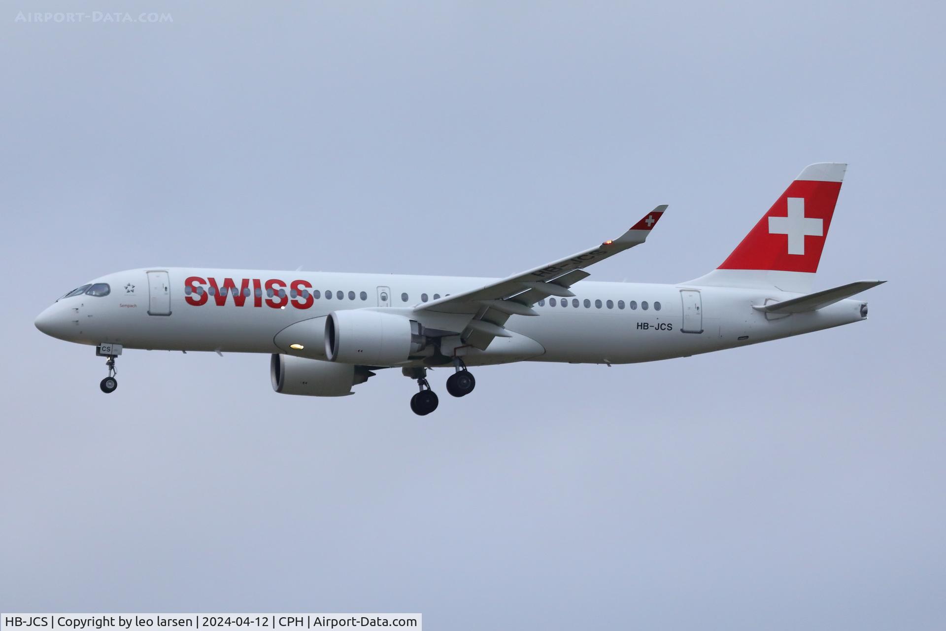 HB-JCS, 2018 Airbus A220-300 C/N 55045, Copenhagen 12.4.2024