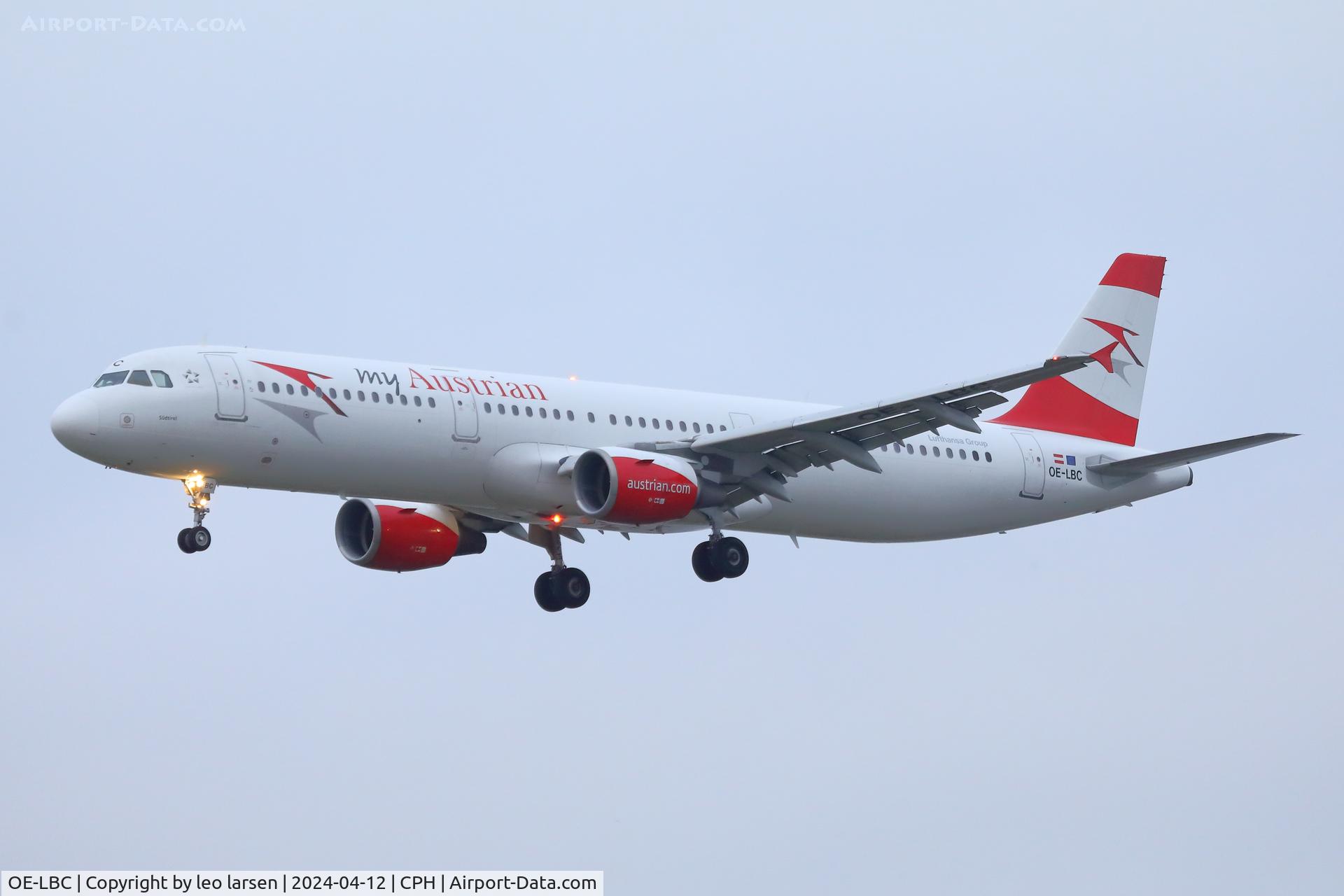 OE-LBC, 1996 Airbus A321-111 C/N 581, Copenhagen 12.4.2024