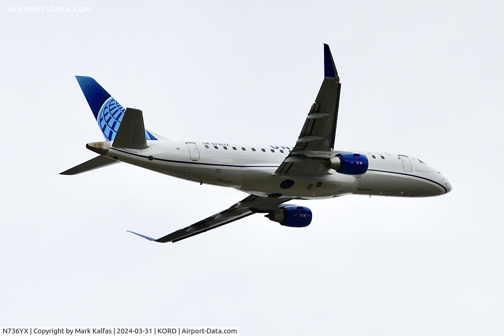 N736YX, 2016 Embraer 170LR (ERJ-170-100LR) C/N 17000541, E75L Republic Airlines/ United Express Embraer 170-200LR N736YX RPA3549 ORD-AVL