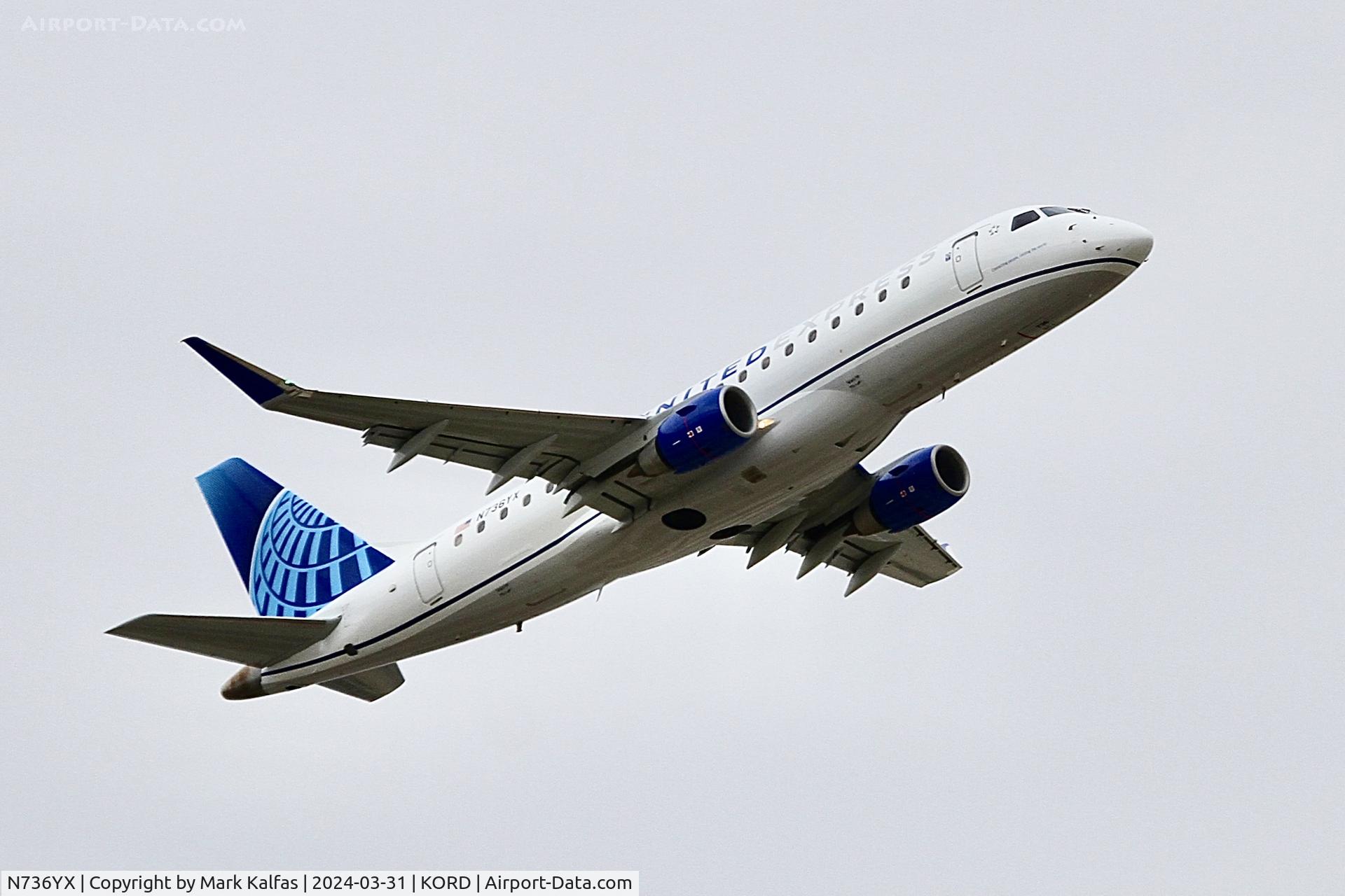 N736YX, 2016 Embraer 170LR (ERJ-170-100LR) C/N 17000541, E75L Republic Airlines/ United Express Embraer 170-200LR N736YX RPA3549 ORD-AVL