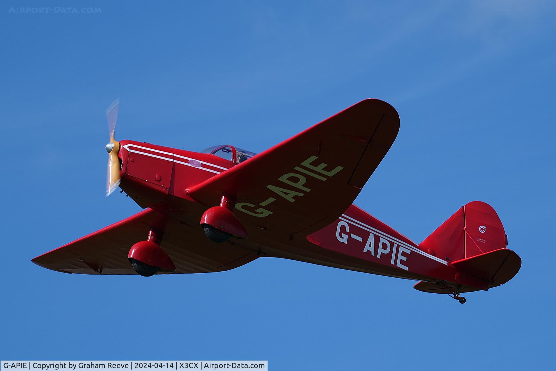 G-APIE, 1958 Tipsy Belfair C/N 535, Departing from Northrepps.