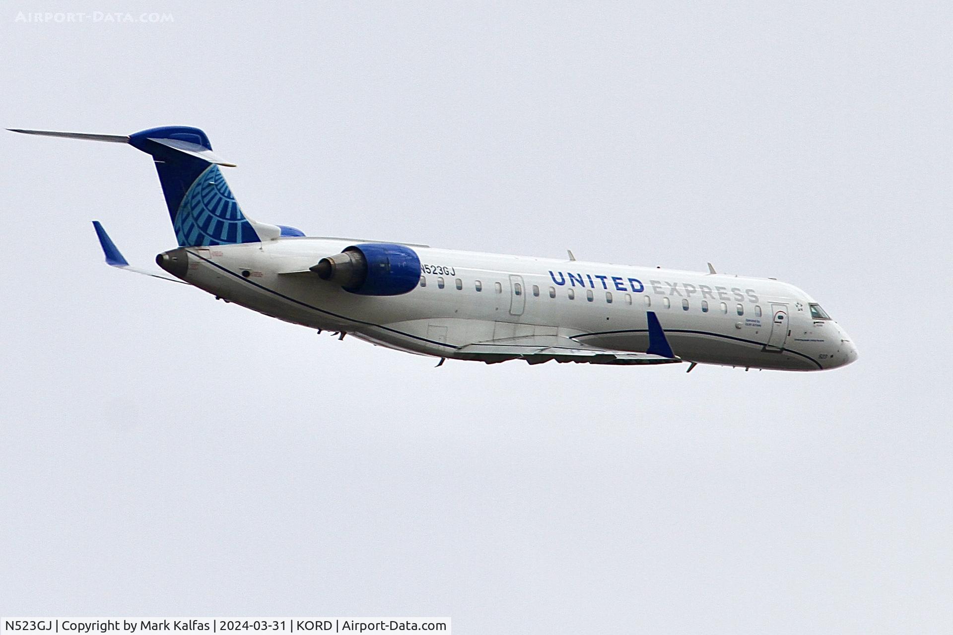 N523GJ, 2003 Bombardier CL-600-2C11 C/N 10125, CRJ7 GoJet/United Express Bombardier CRJ-701 (CRJ-550) CL-600-2C10 N523GJ GJS4445 ORD-BHM