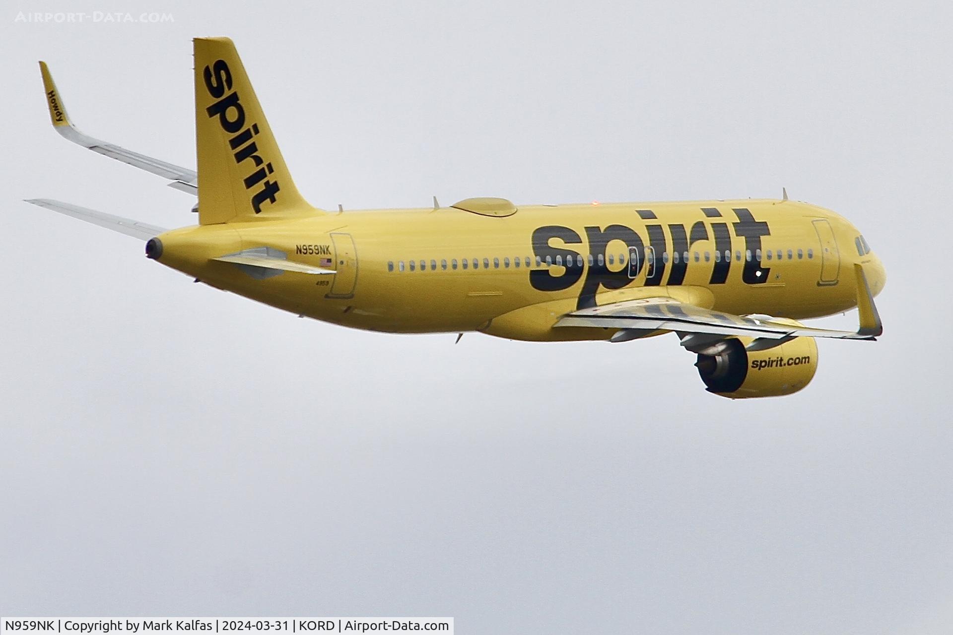 N959NK, 2022 Airbus A320-271N C/N 10921, A20N Spirit Airlines Airbus A320-271N, N959NK NKS1785 KORD-TJSJ