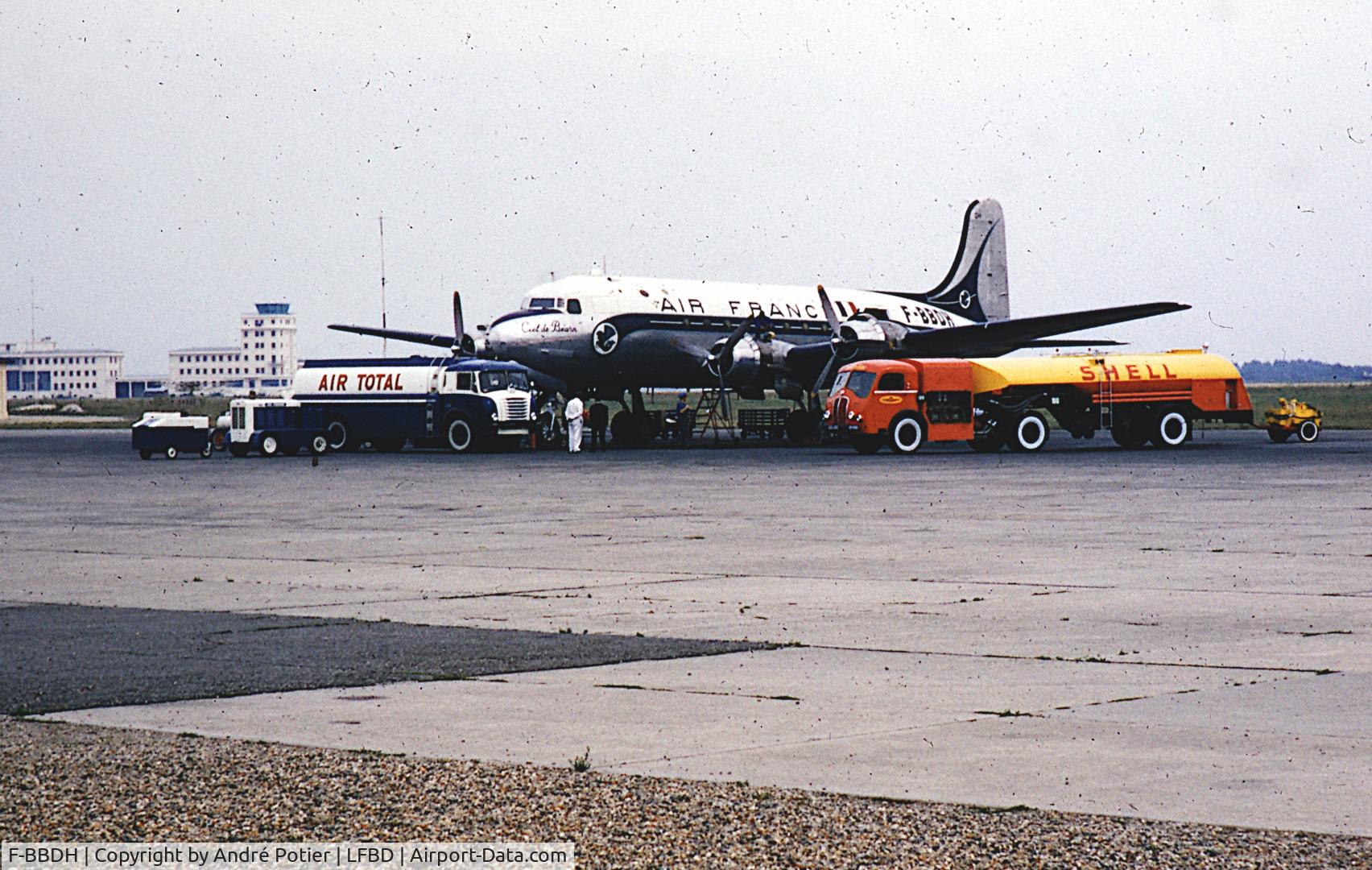 F-BBDH, Douglas DC-4-1009 Skymaster C/N 42940, Slide taken between 1959 and 1961 at Bordeaux Mérignac airport (LFBD) FRANCE