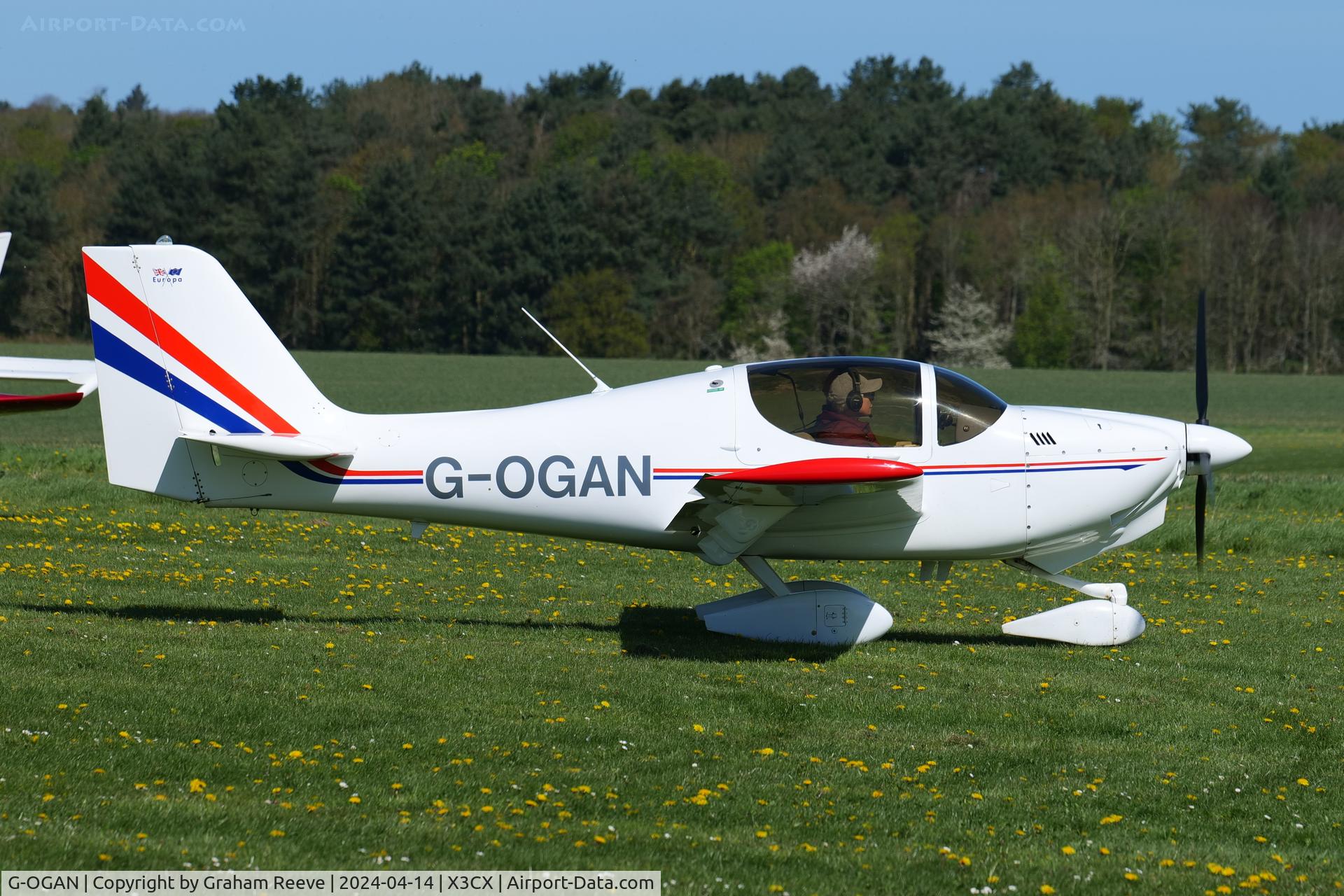 G-OGAN, 1999 Europa Tri Gear C/N PFA 247-12734, Just landed at Northrepps.