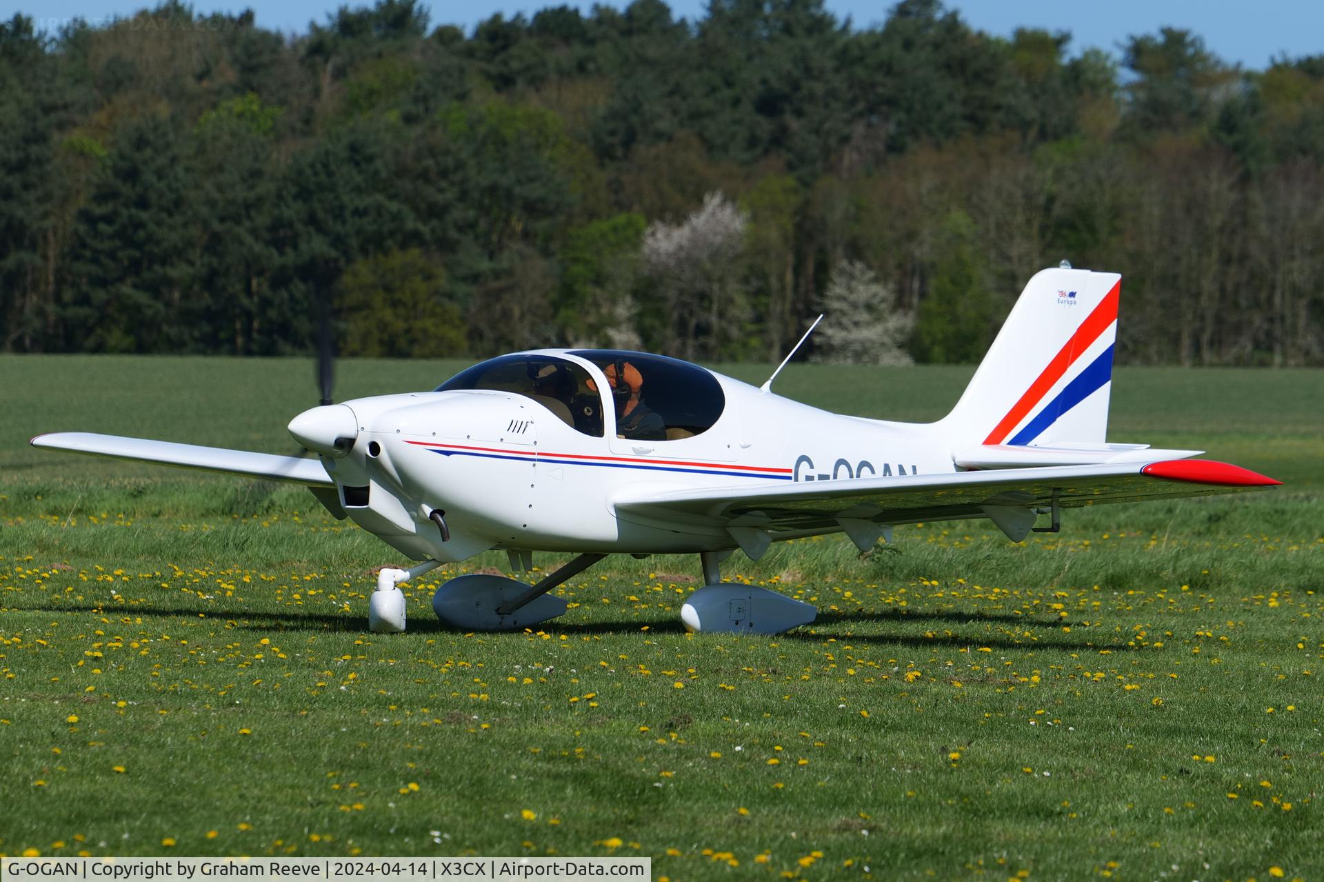 G-OGAN, 1999 Europa Tri Gear C/N PFA 247-12734, Departing from Northrepps.