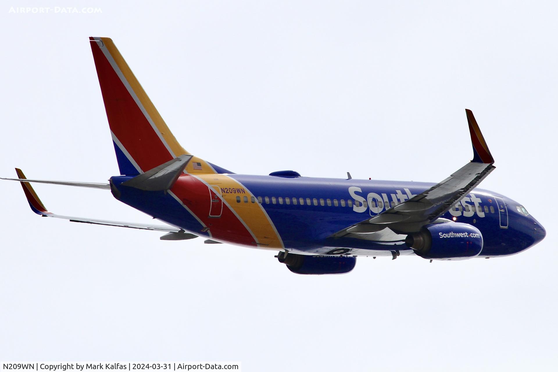 N209WN, 2005 Boeing 737-7H4 C/N 32484, B737 Southwest Airlines Boeing 737-7H4 N209WN SWA4029 ORD-BNA