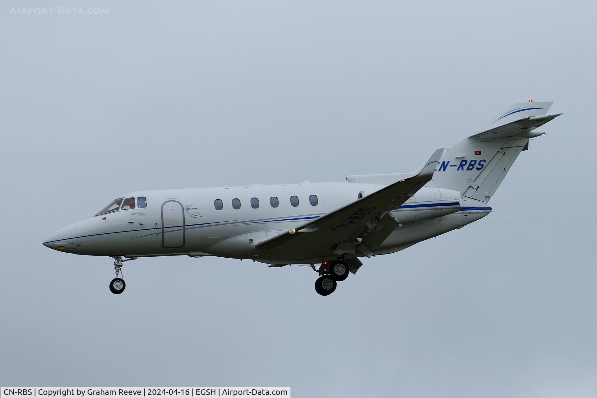 CN-RBS, 2009 Hawker Beechcraft 900XP C/N HA-0091, Landing at Norwich.