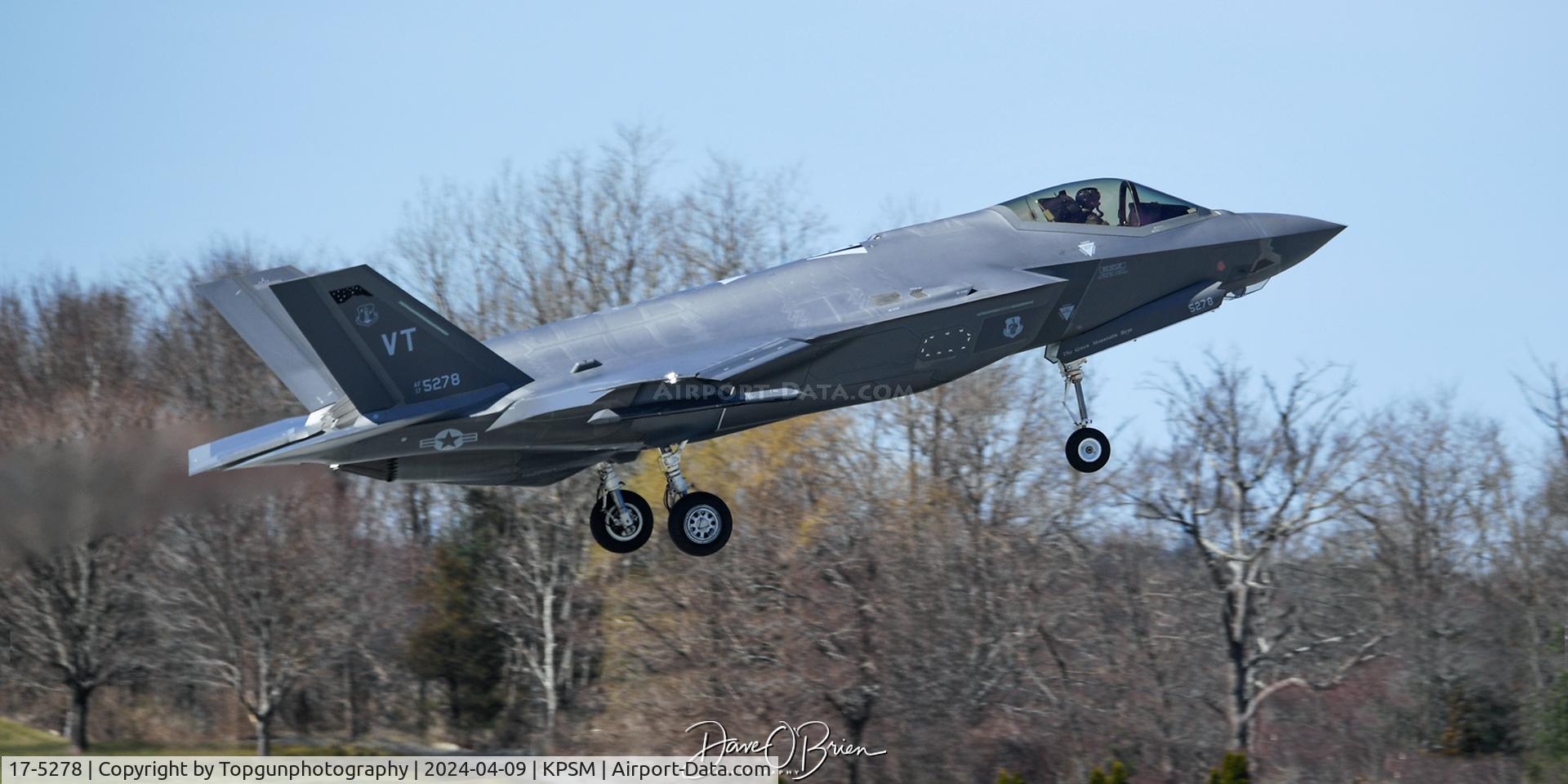 17-5278, 2016 Lockheed Martin F-35A Lightning II C/N AF-220, CASEY11 stops into PSM as a backup plane for the Red Sox flyover