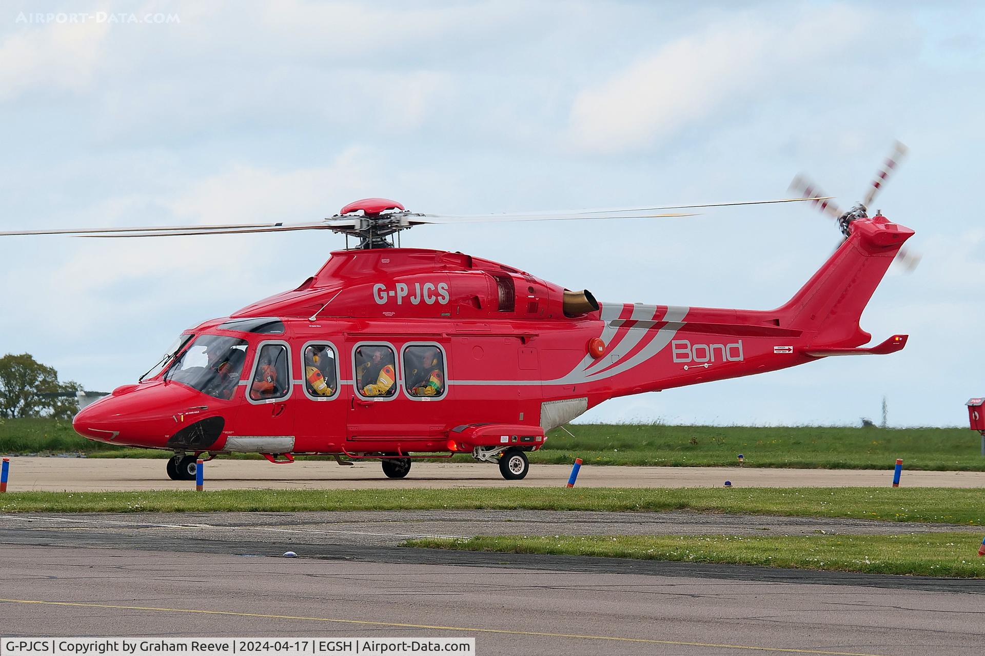 G-PJCS, 2009 AgustaWestland AW 139 C/N 41220, On the ground at Norwich.
