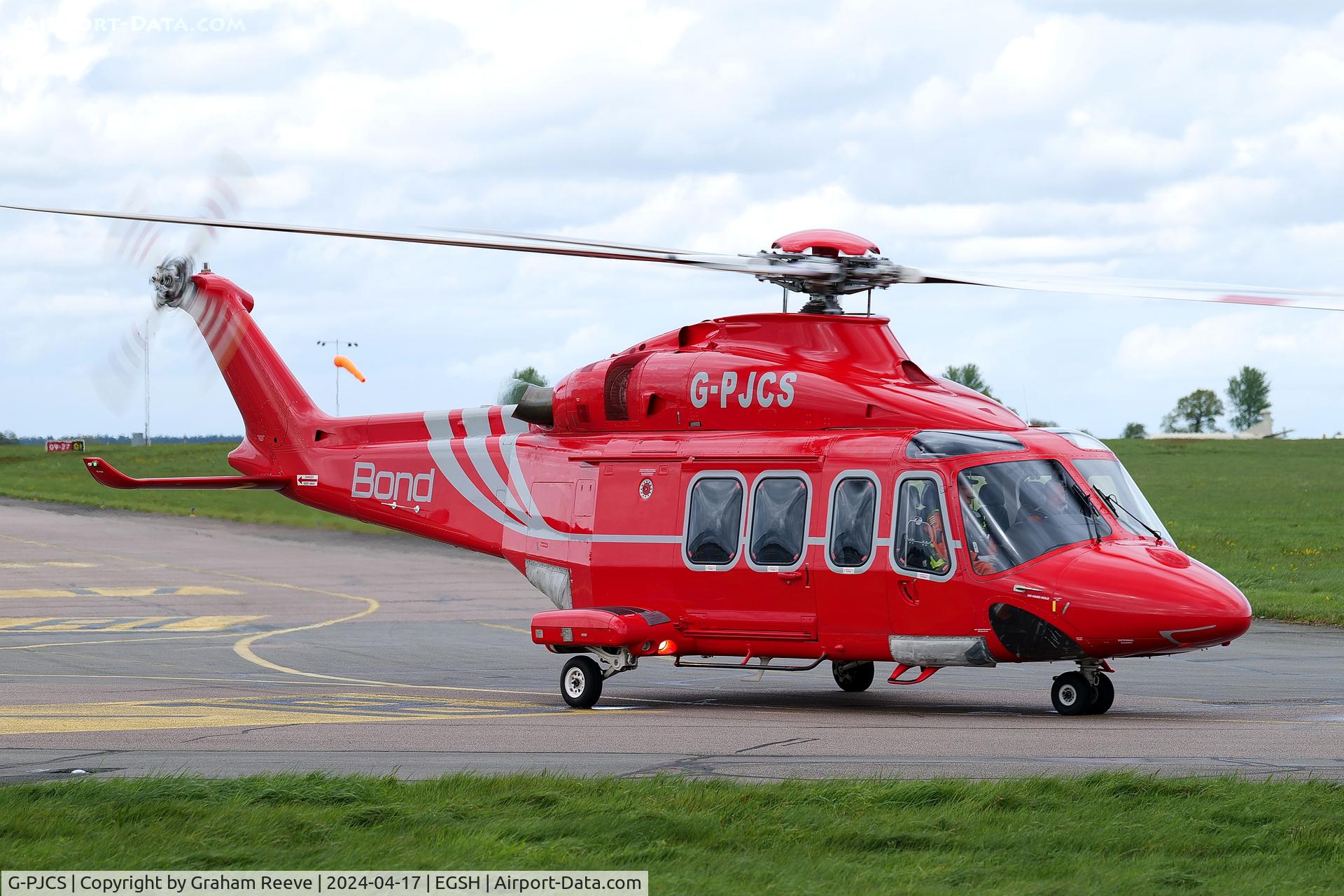 G-PJCS, 2009 AgustaWestland AW 139 C/N 41220, On the ground at Norwich.