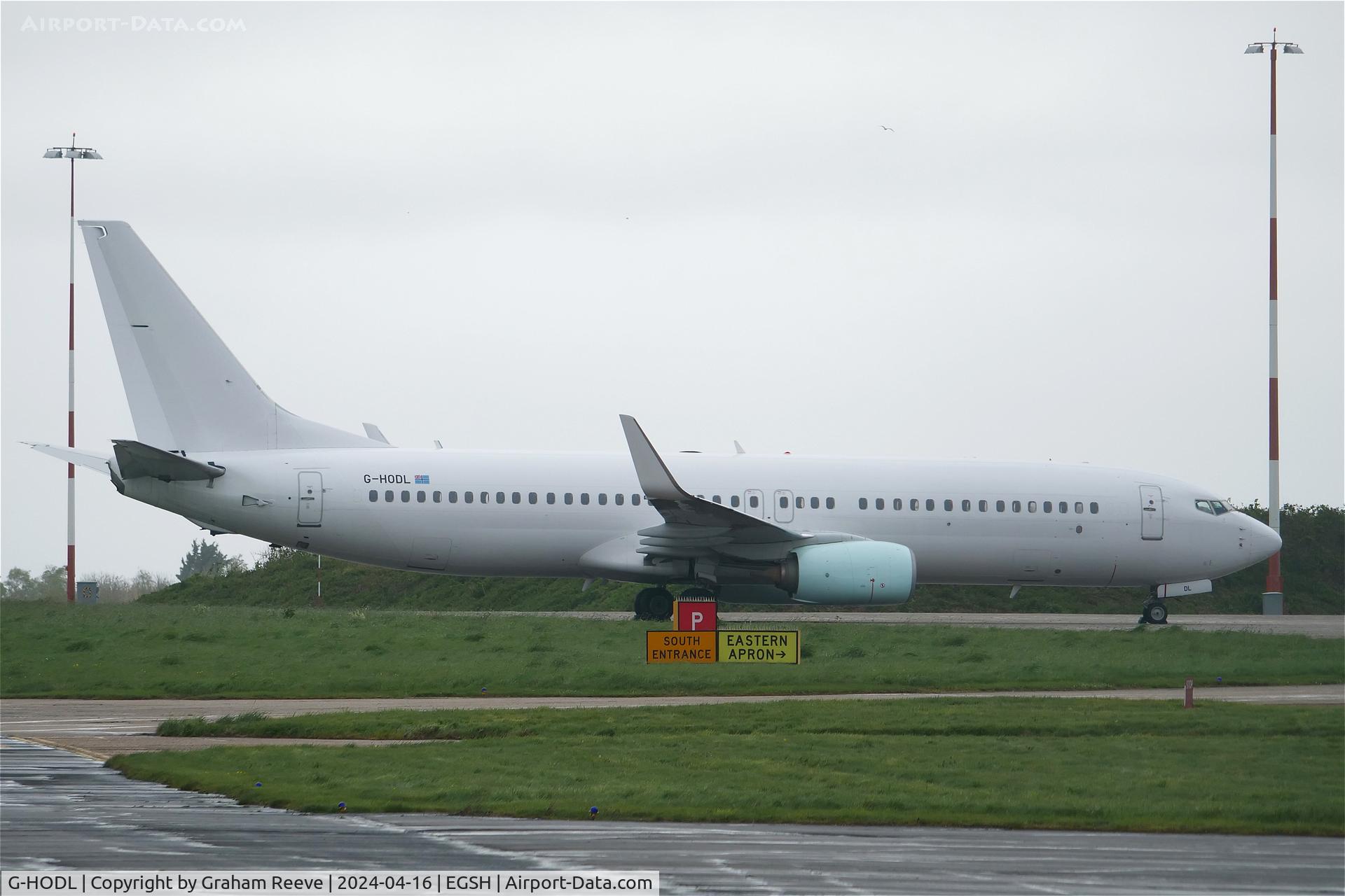 G-HODL, 2011 Boeing 737-82R C/N 38175, Parked at Norwich.