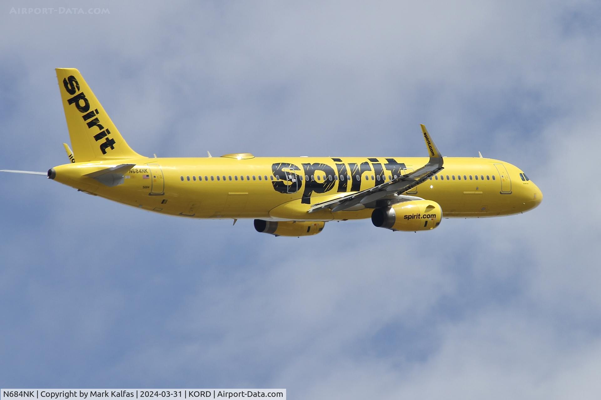 N684NK, 2018 Airbus A321-231 C/N 8047, A321 Spirit Airlines Airbus A321-231 N684NK NKS124 KORD-MMUN