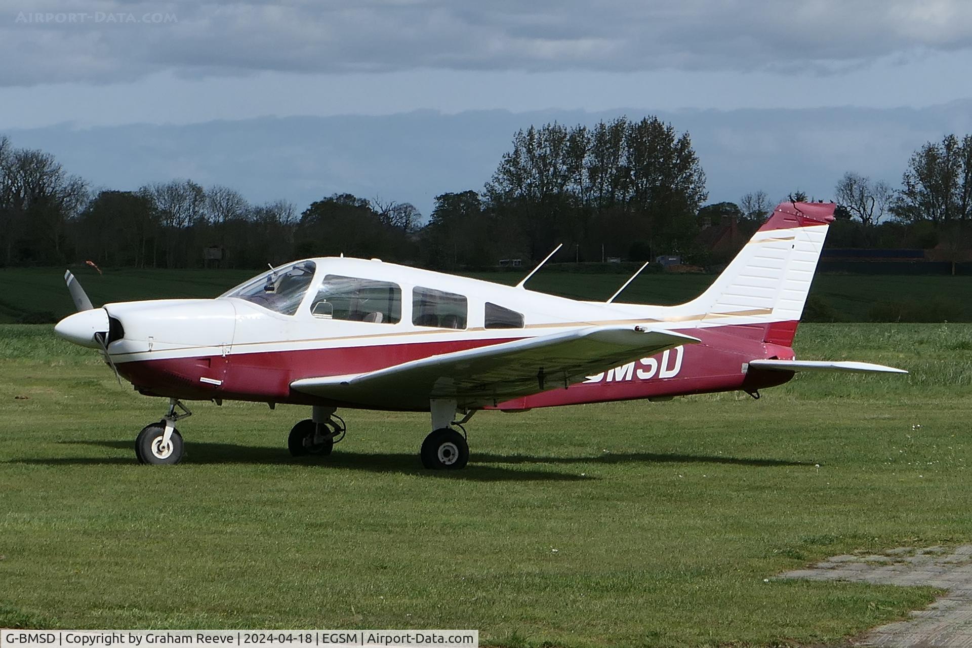 G-BMSD, 1976 Piper PA-28-181 Cherokee Archer II C/N 28-7690070, Parked at Beccles.