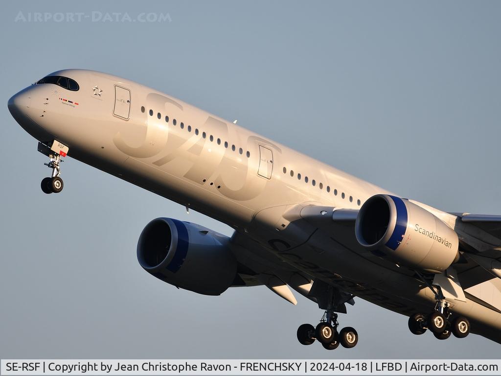 SE-RSF, 2021 Airbus A350-941 C/N 499, Bordeaux (BOD)	Copenhagen (CPH)	SK9136