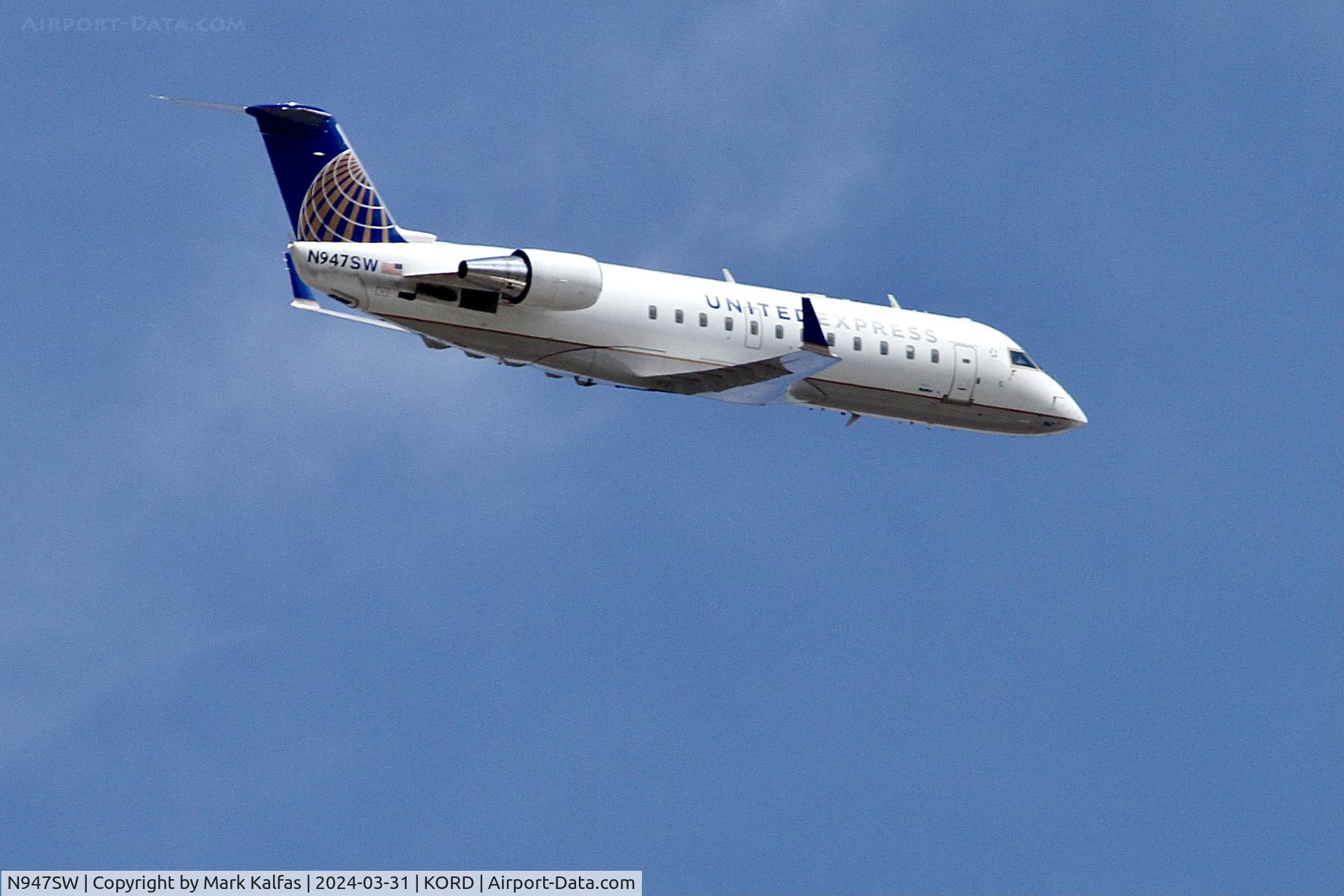 N947SW, 2003 Bombardier CRJ-200LR (CL-600-2B19) C/N 7786, CRJ2 Skywest/United Express Bombardier CL-600-2B19  N947SW SKW2934 ORD-DCA