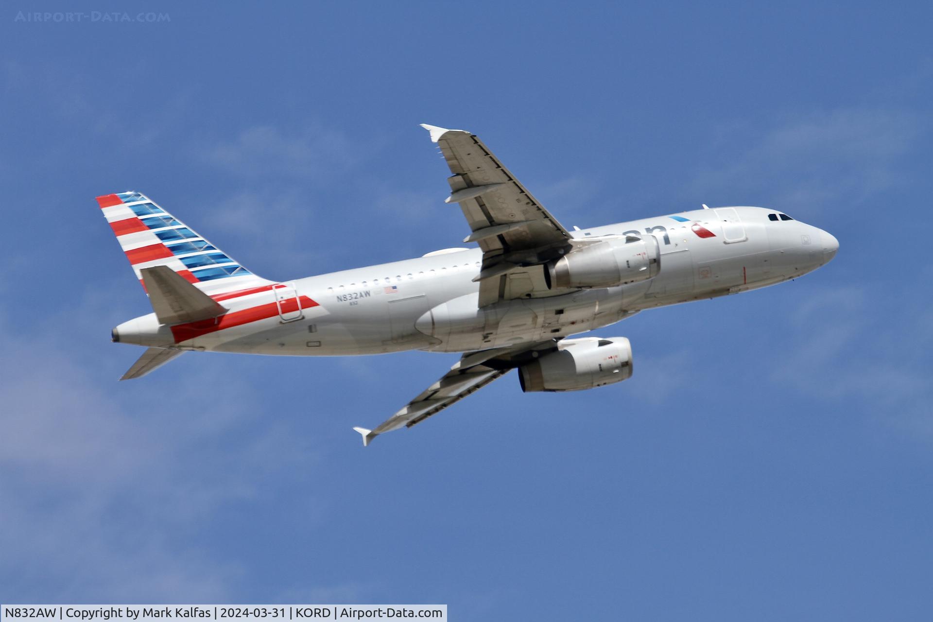 N832AW, 2001 Airbus A319-132 C/N 1643, A319 American Airlines Airbus A319-132 N832AW AAL1606 ORD-DCA