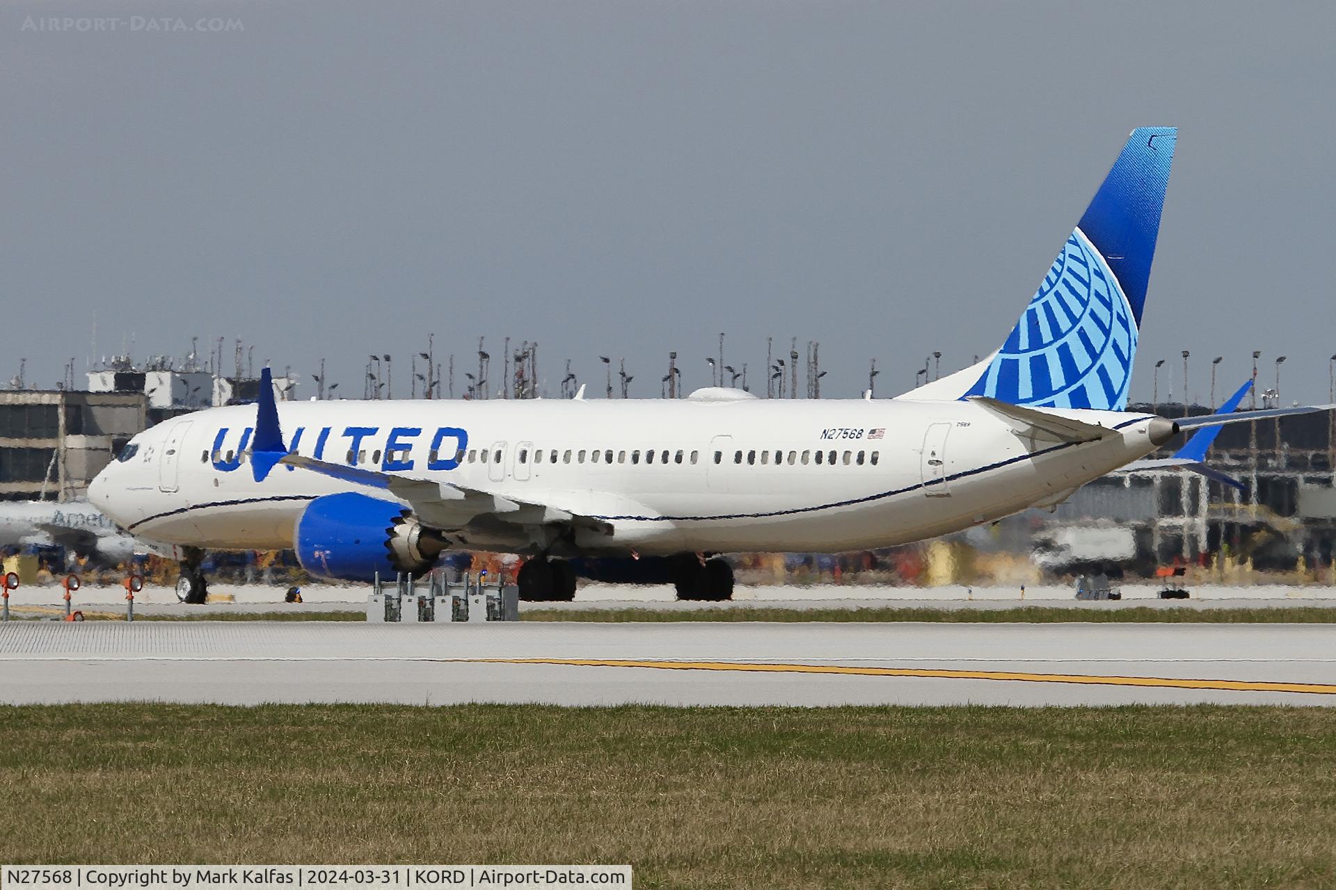 N27568, 2023 Boeing 737-9 MAX C/N 67191, B39M United Airlines Boeing 737 Max 9 N27568 UAL2421 MCO-ORD