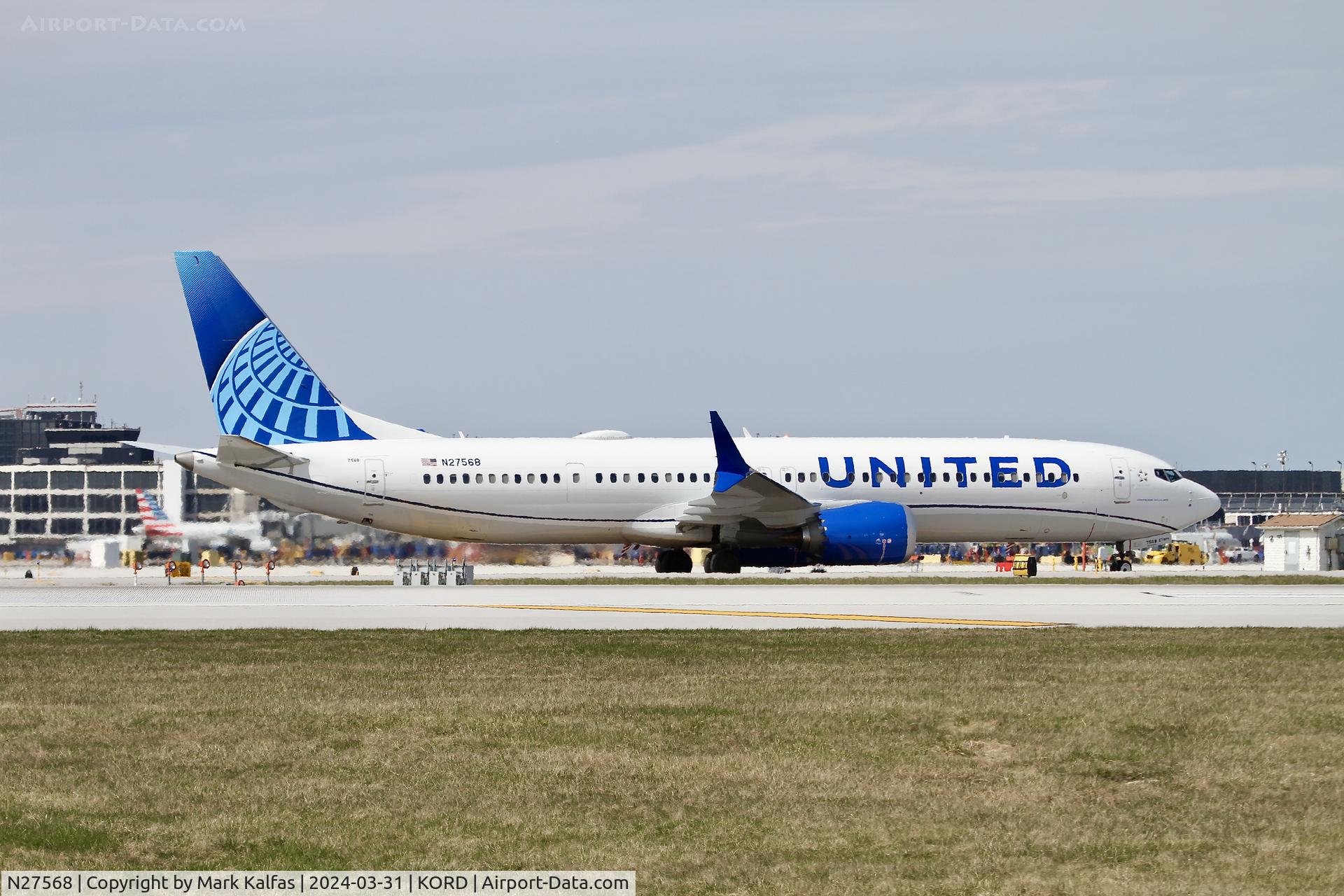 N27568, 2023 Boeing 737-9 MAX C/N 67191, B39M United Airlines Boeing 737 Max 9 N27568 UAL2421 MCO-ORD