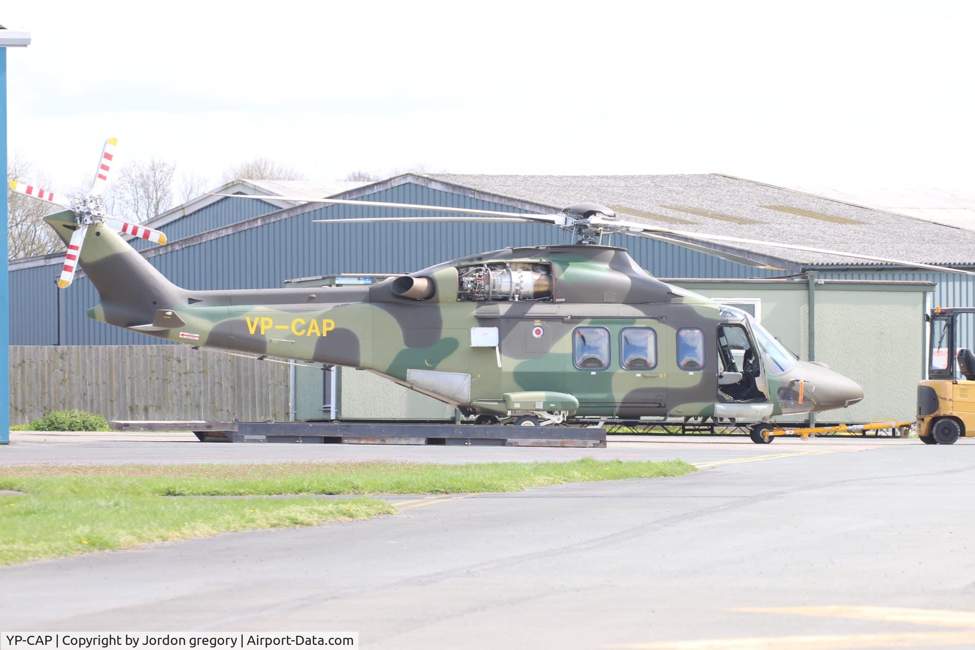 YP-CAP, Augusta A139, Augusta 109 not long finished having a respray at tiger helicopter shobdon