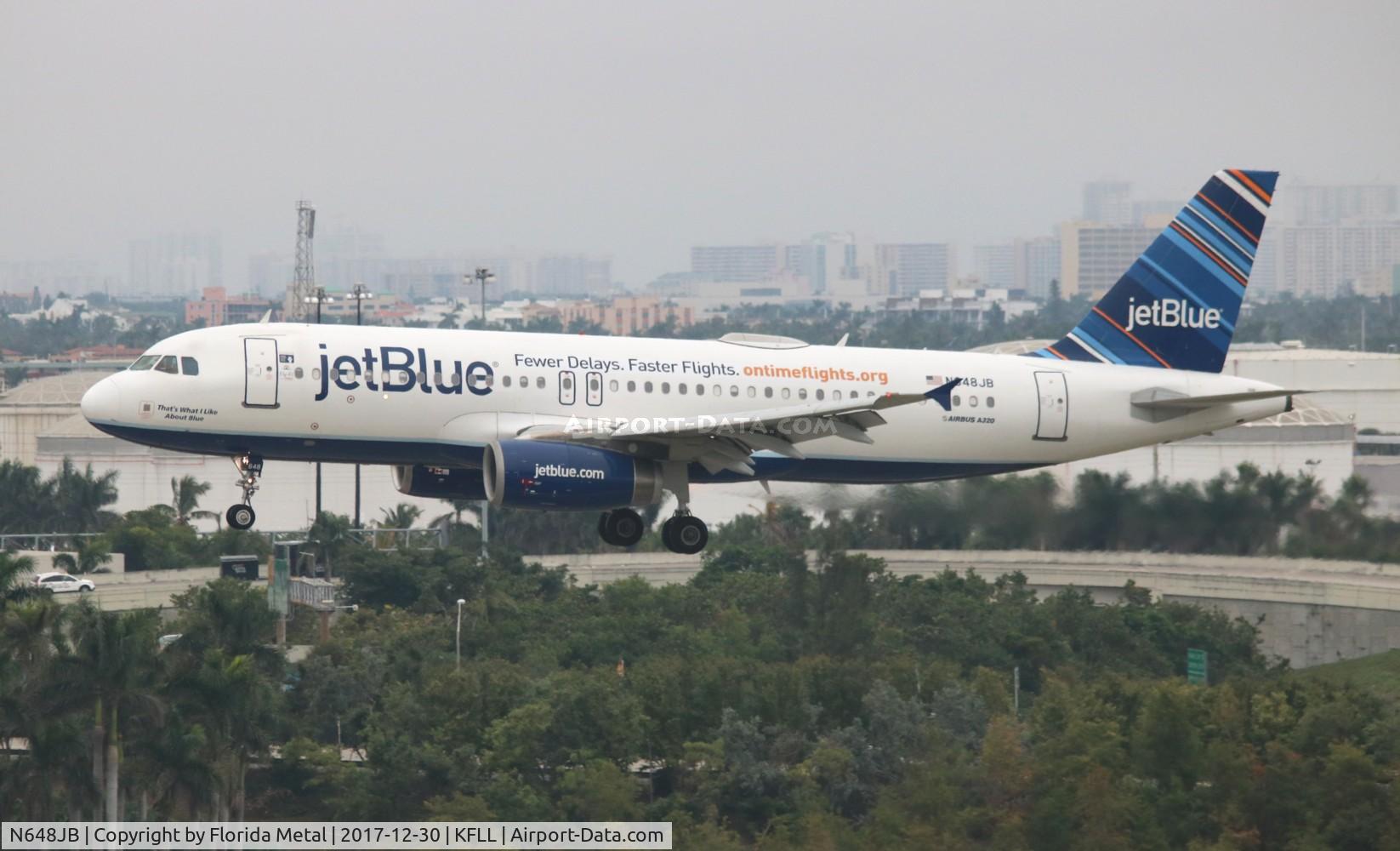 N648JB, 2006 Airbus A320-232 C/N 2970, JBU A320 zx BOS-FLL