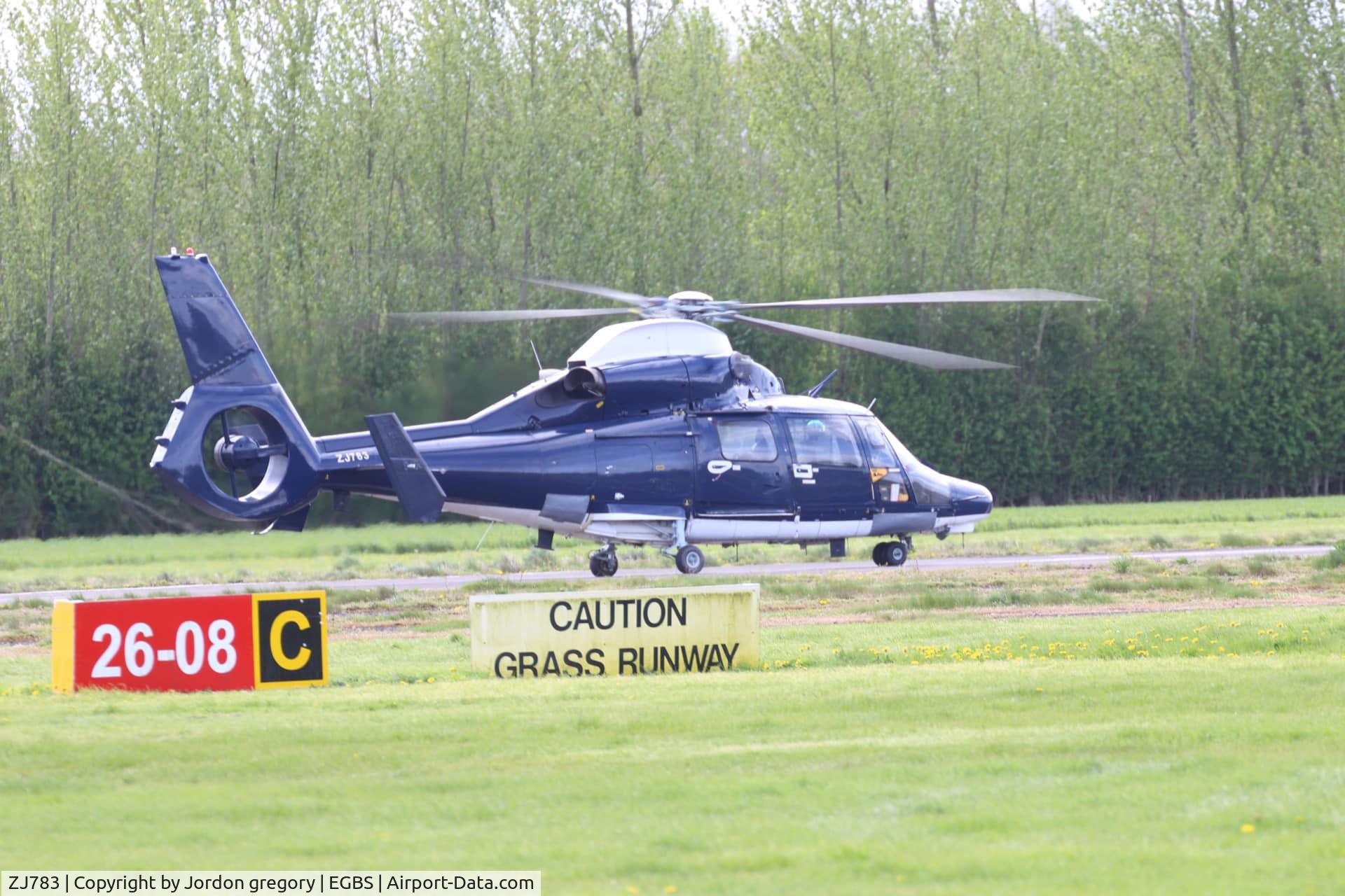 ZJ783, Eurocopter AS-365N-3 Dauphin 2 C/N 6822, Blue dauphin Visiting Shobdon