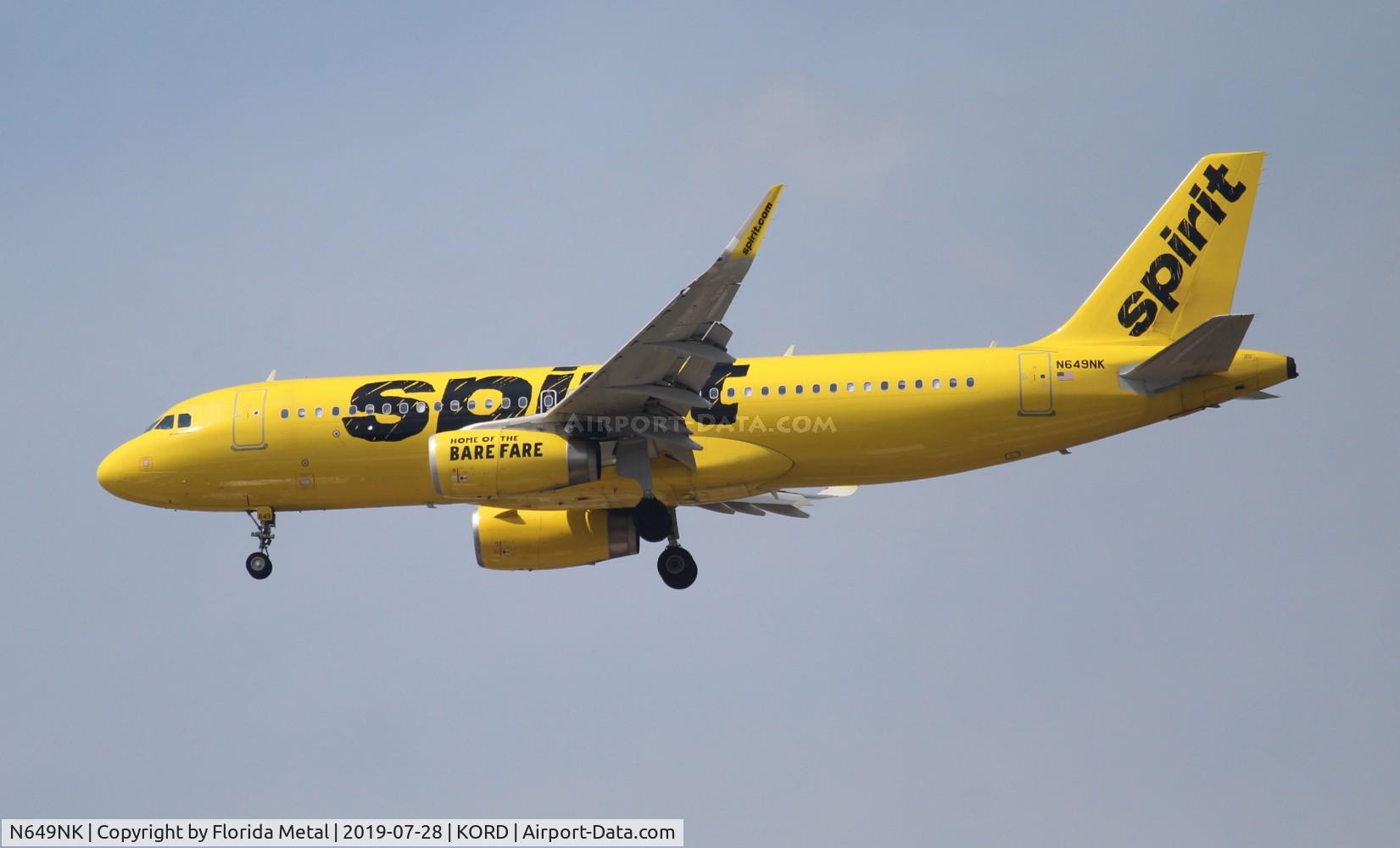 N649NK, 2017 Airbus A320-232 C/N 7679, NKS A320 yellow zx FLL-ORD