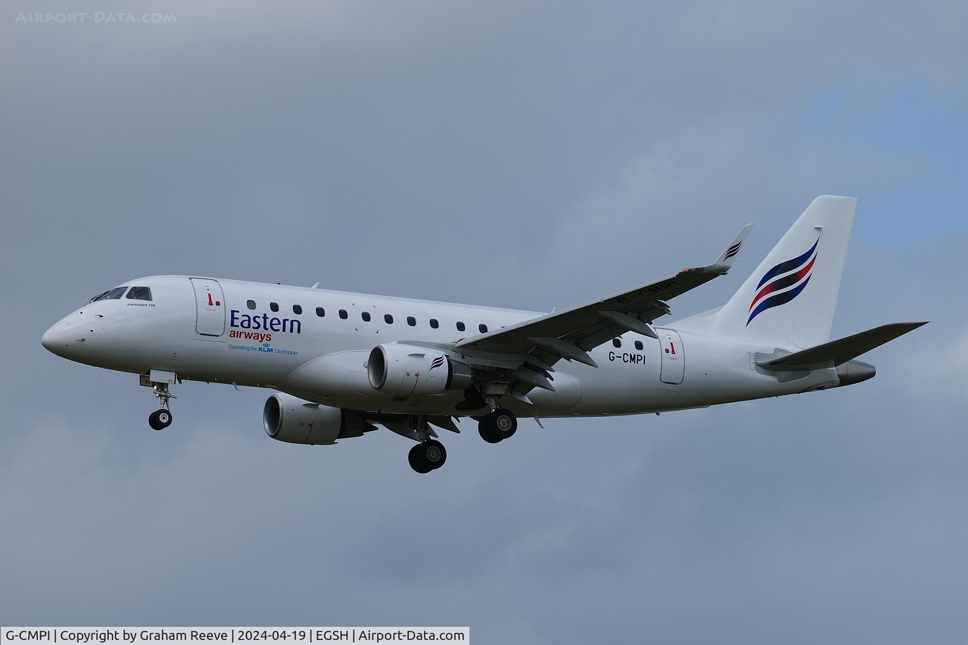 G-CMPI, 2004 Embraer 170ST (ERJ-170-100ST) C/N 17000029, Landing at Norwich.