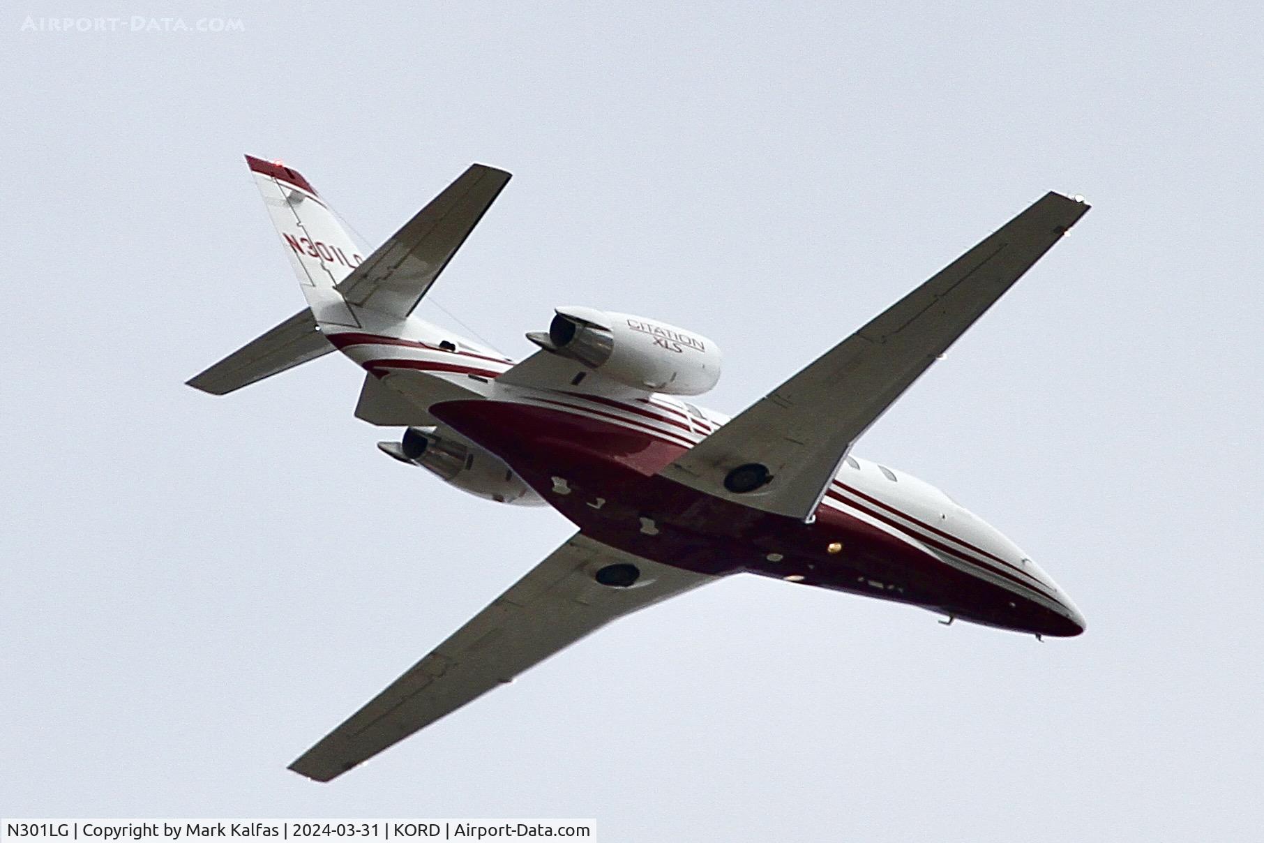 N301LG, 2022 Cessna 560XL Citation XLS+ C/N 560-6322, C56X CONTINENTAL RESOURCES INC	CITATION XLS+ N301LG departing 10C KORD