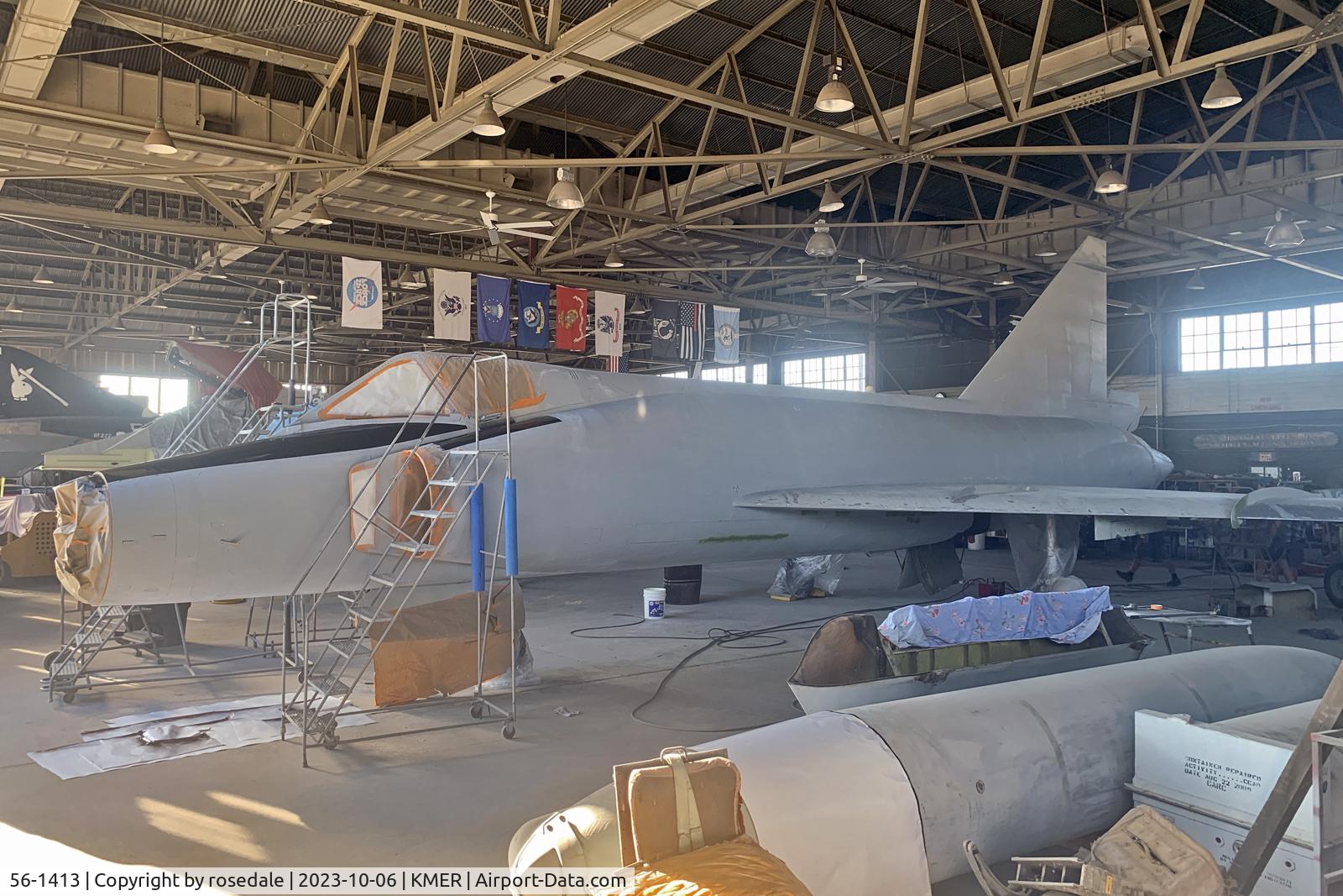 56-1413, 1956 Convair F-102A Delta Dagger C/N 8-10-360, On overhaul and repaint from the nearby Castle AFB