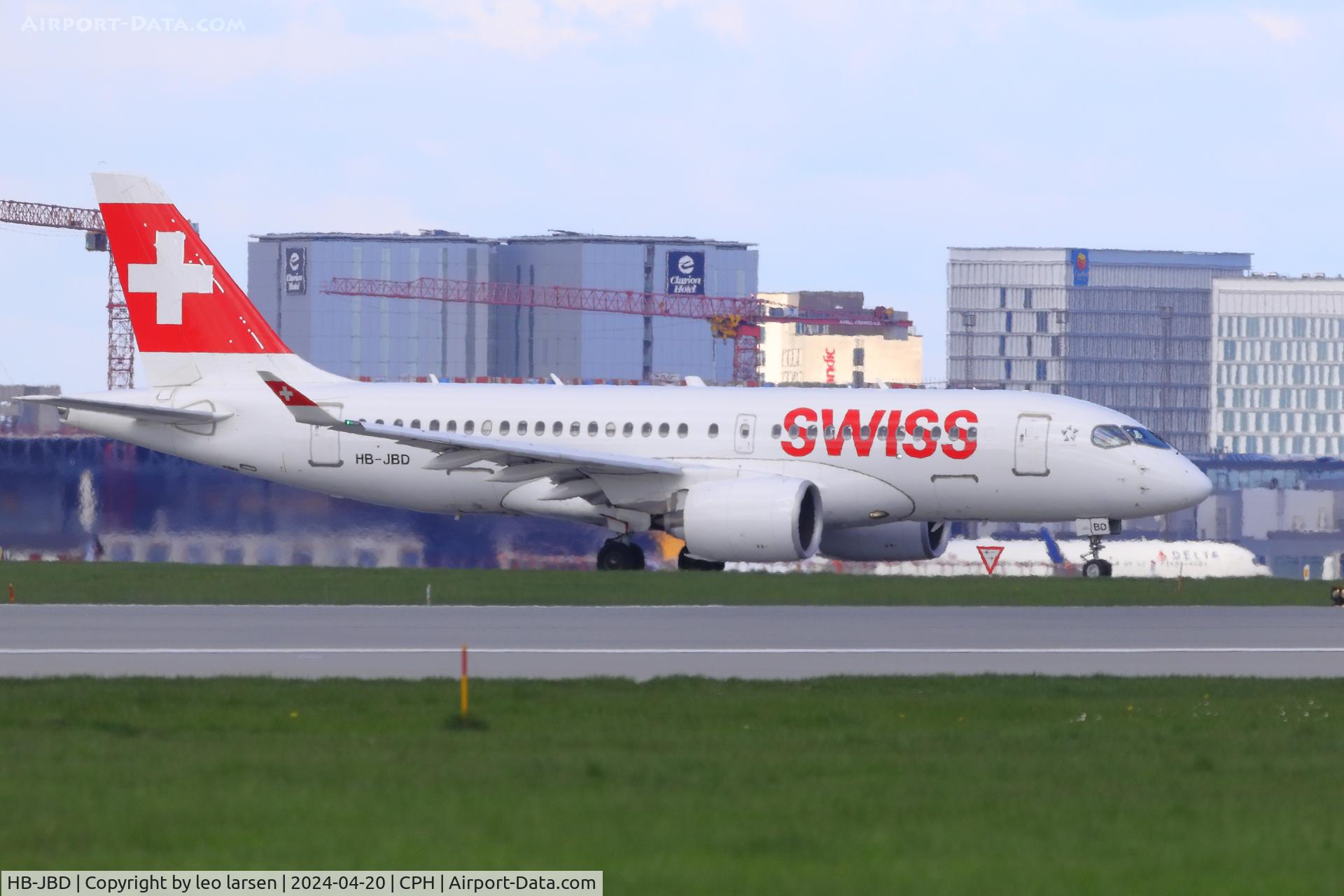 HB-JBD, 2016 Bombardier CSeries CS100 (BD-500-1A10) C/N 50013, Copenhagen 20.4.2024