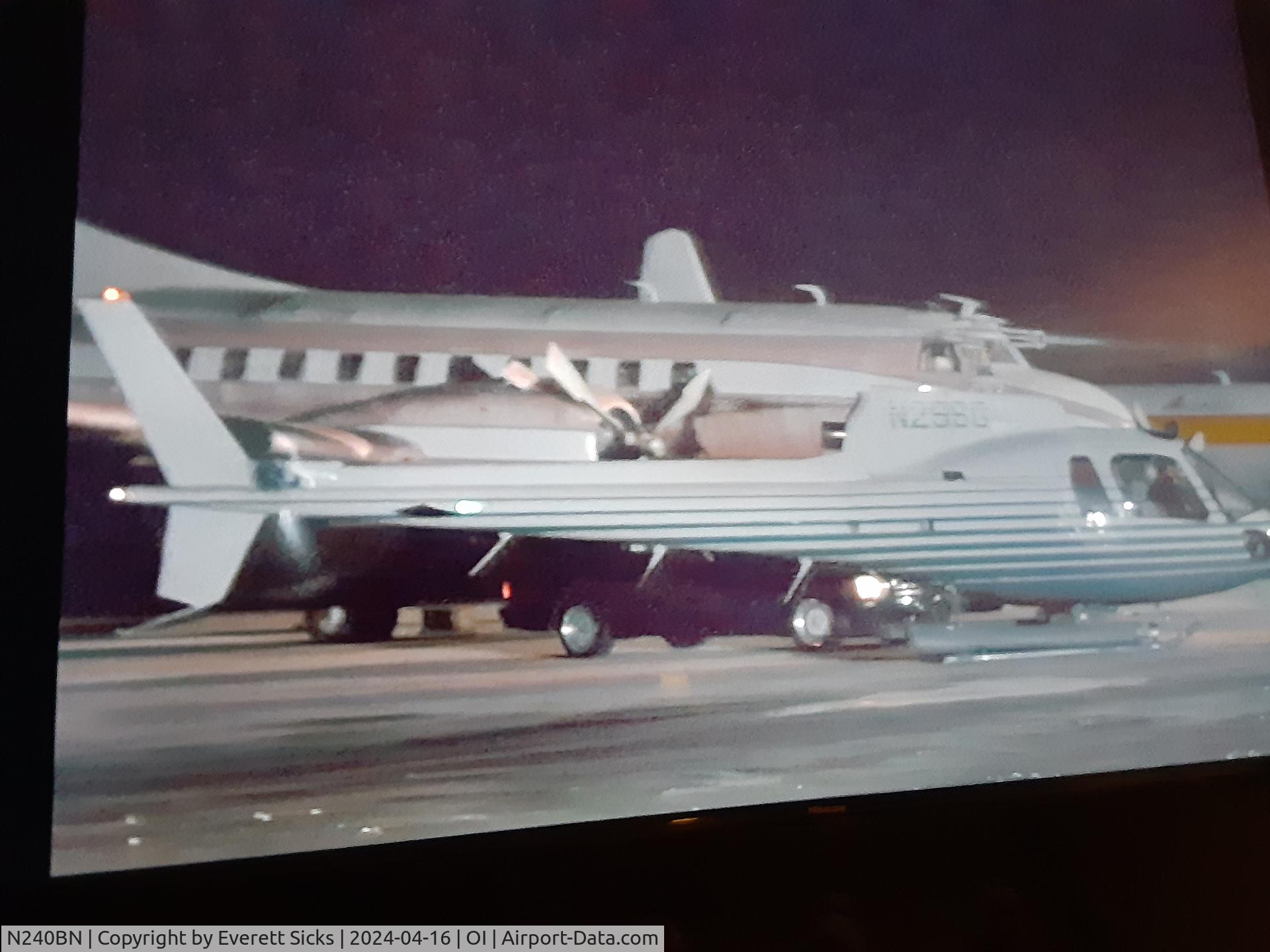 N240BN, 1947 Convair 240-21 C/N 1, Ocala in Florida Before searial #1 being scraped out, was used as a back drop setting on Miami Vice episode, photo with helicopter