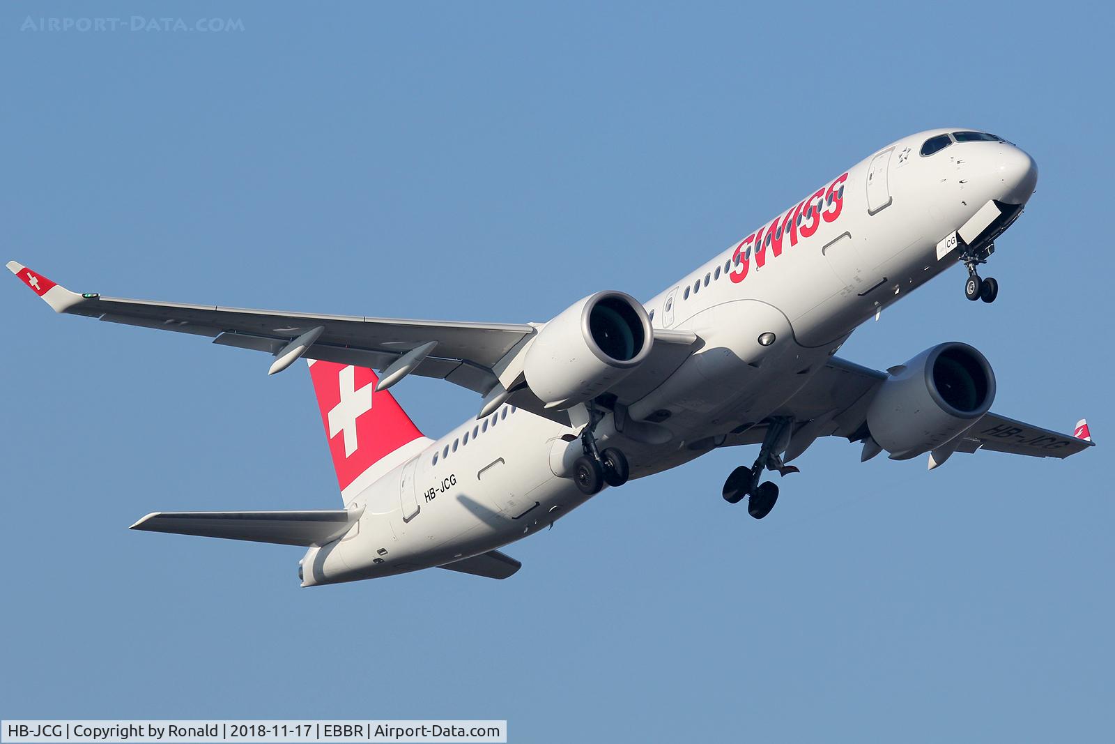 HB-JCG, 2017 Bombardier CSeries CS300 (BD-500-1A11) C/N 55020, at ebbr