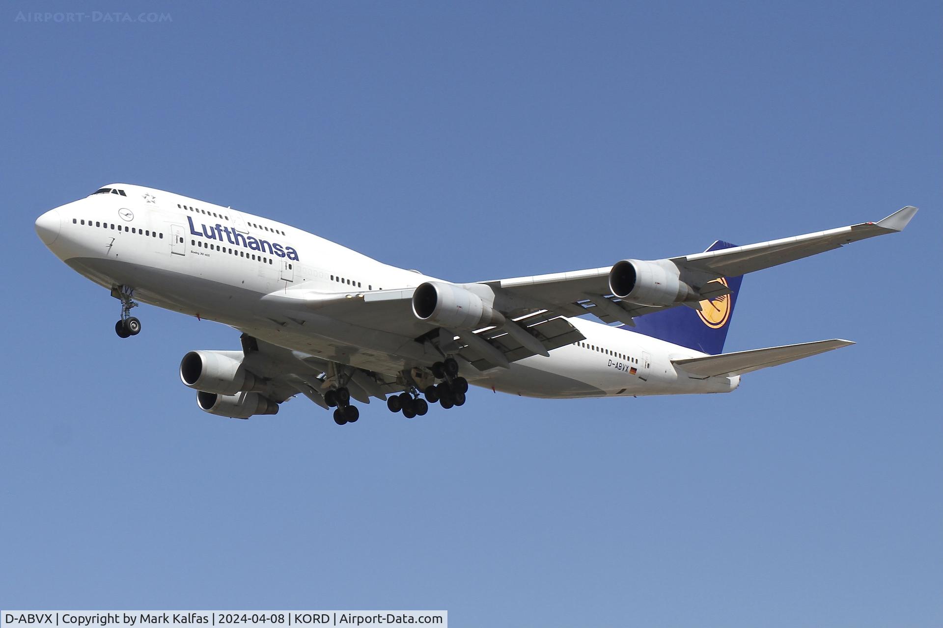 D-ABVX, 1999 Boeing 747-430 C/N 29868, B744 Lufthansa Boeing 747-430 D-ABVX DLH430 EDDF-KORD