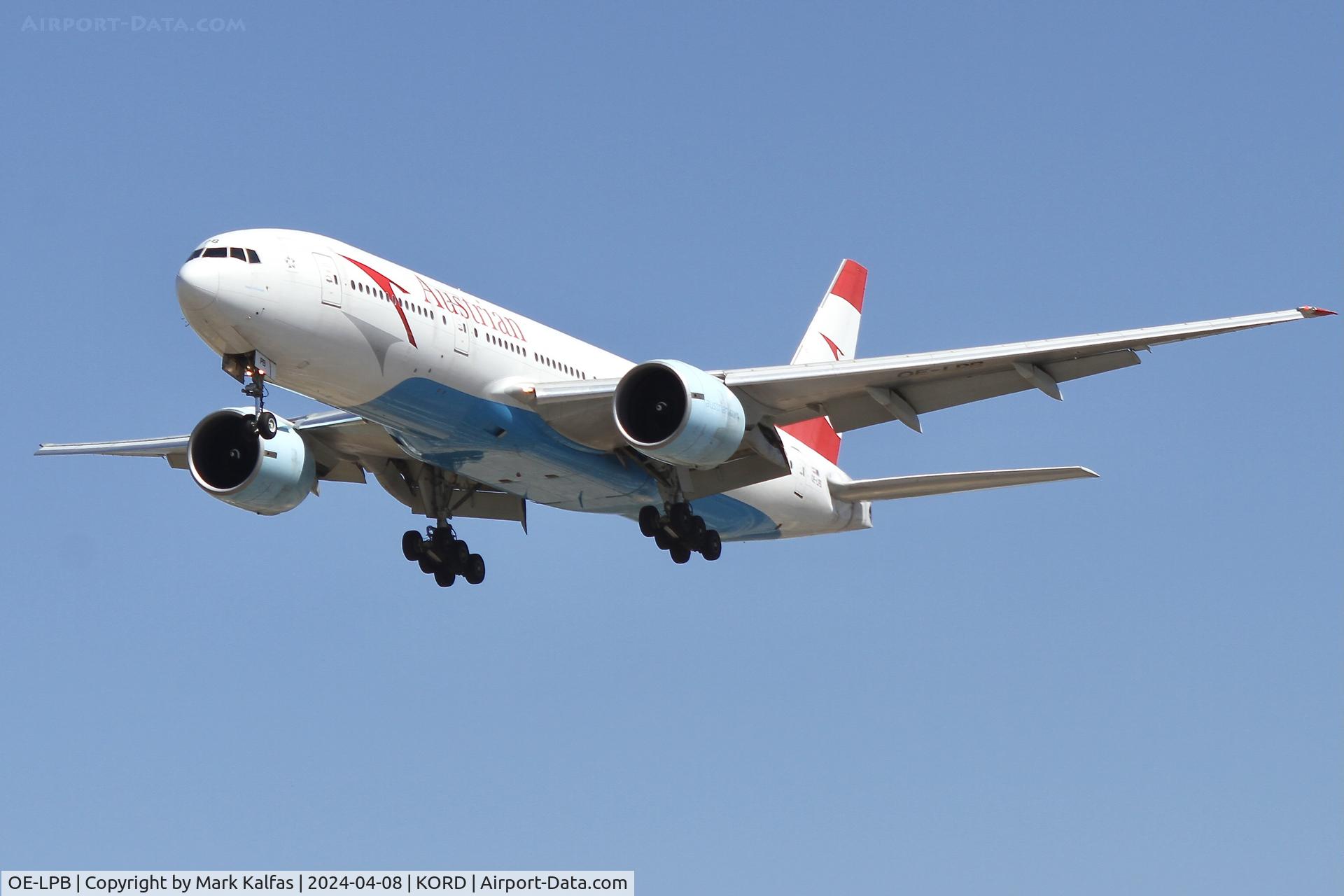 OE-LPB, 1998 Boeing 777-2Z9/ER C/N 28699, B772 Austrian Airlines Boeing 777-2Z9/ER OE-LPB AUA65 LOWW-KORD