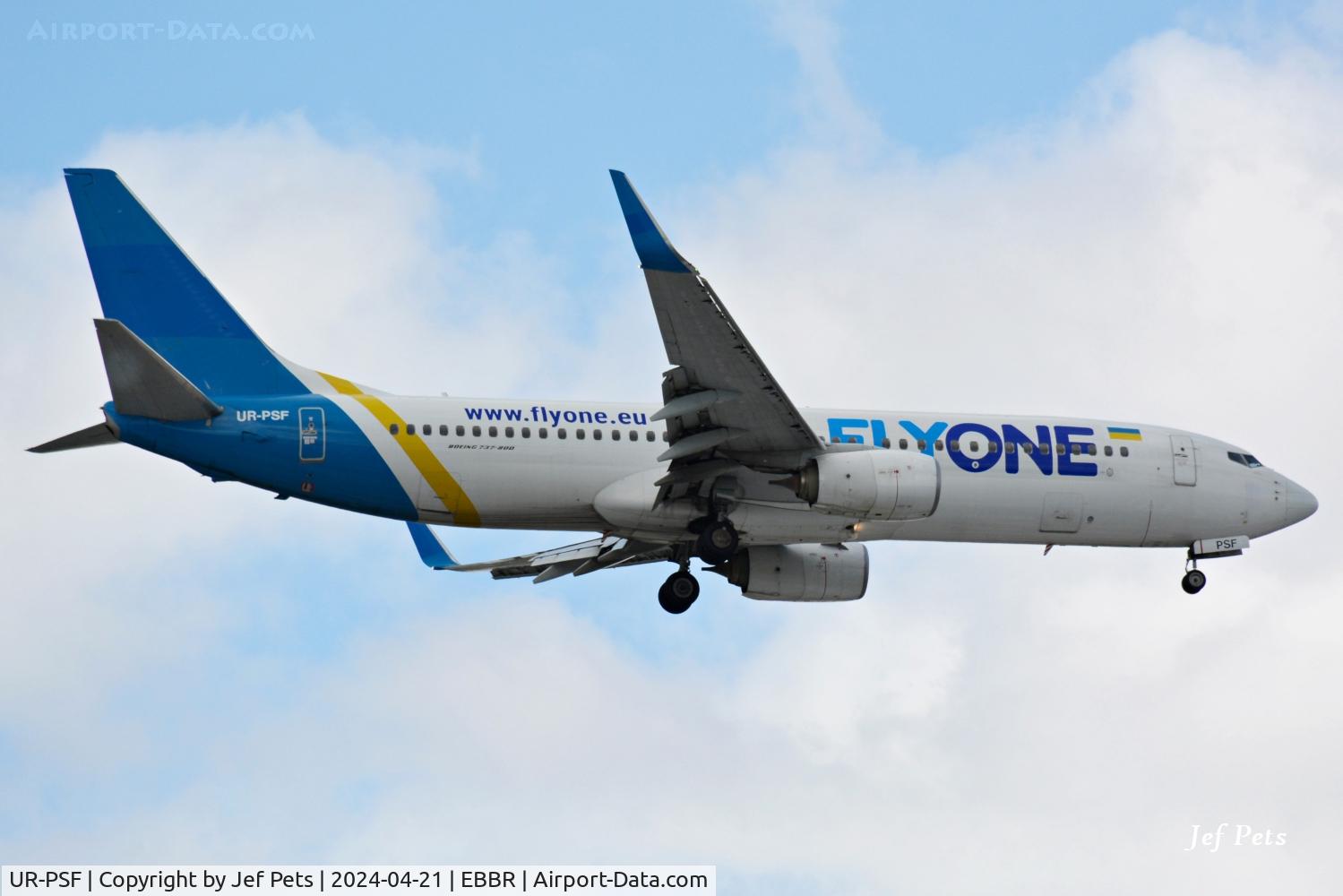 UR-PSF, 2012 Boeing 737-84R C/N 38120, FlyOne UR-PSF landing at Brussels Airport.