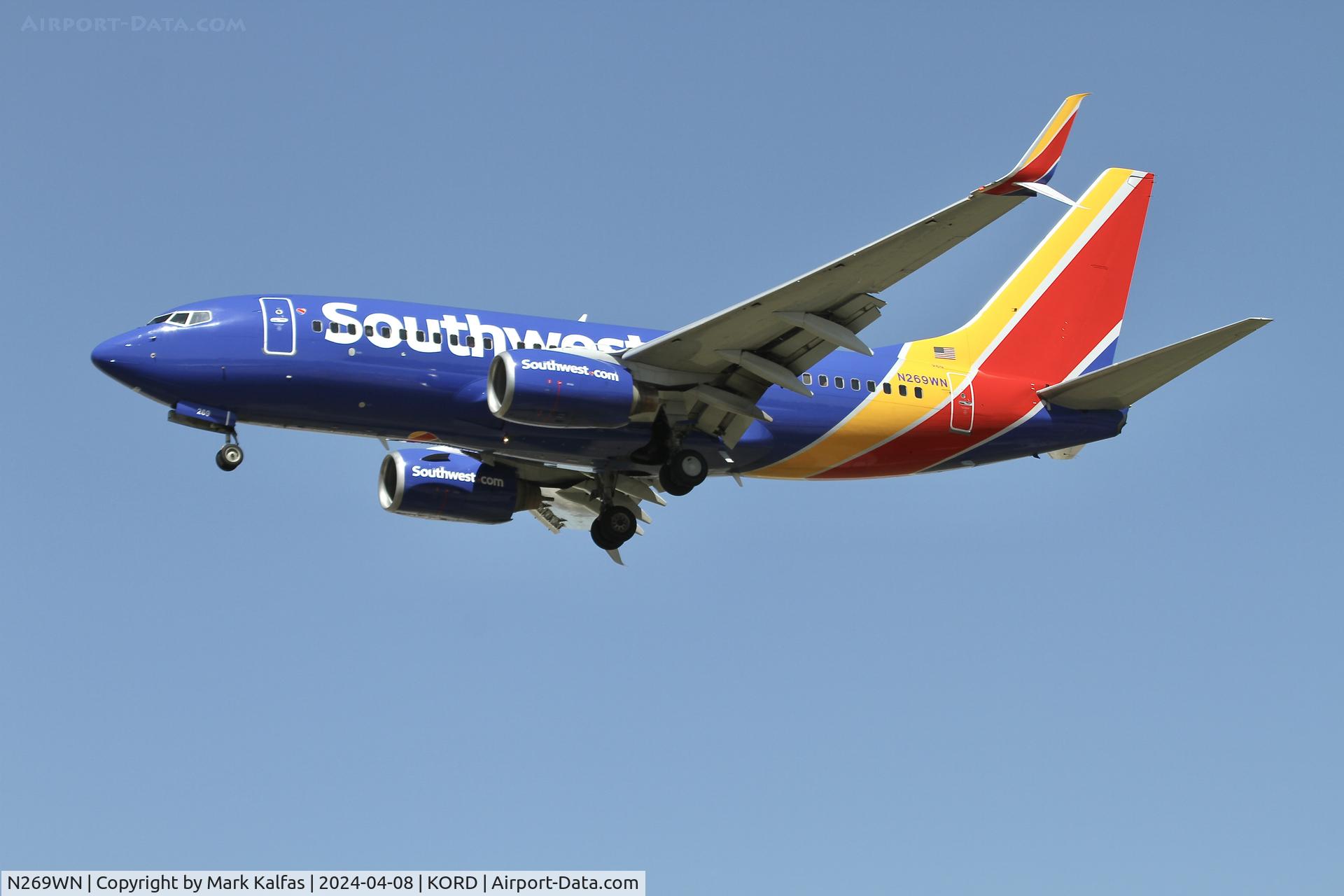 N269WN, 2007 Boeing 737-7H4 C/N 32526, B737 Southwest  Boeing 737-7H4 N269WN SWA3051 DEN-ORD
