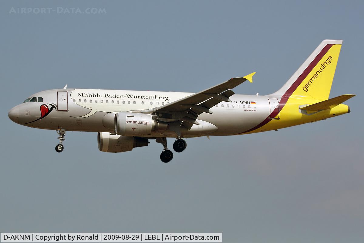 D-AKNM, 1999 Airbus A319-112 C/N 1089, at lebl