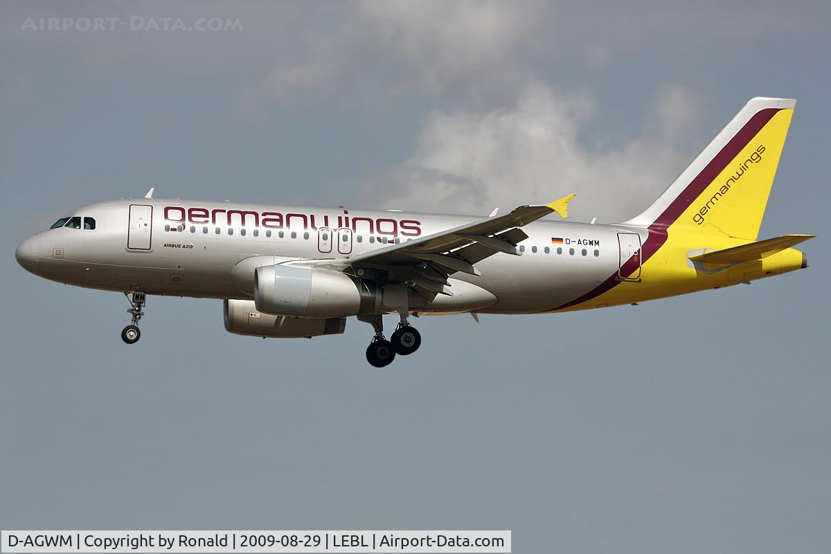 D-AGWM, 2009 Airbus A319-132 C/N 3839, at lebl