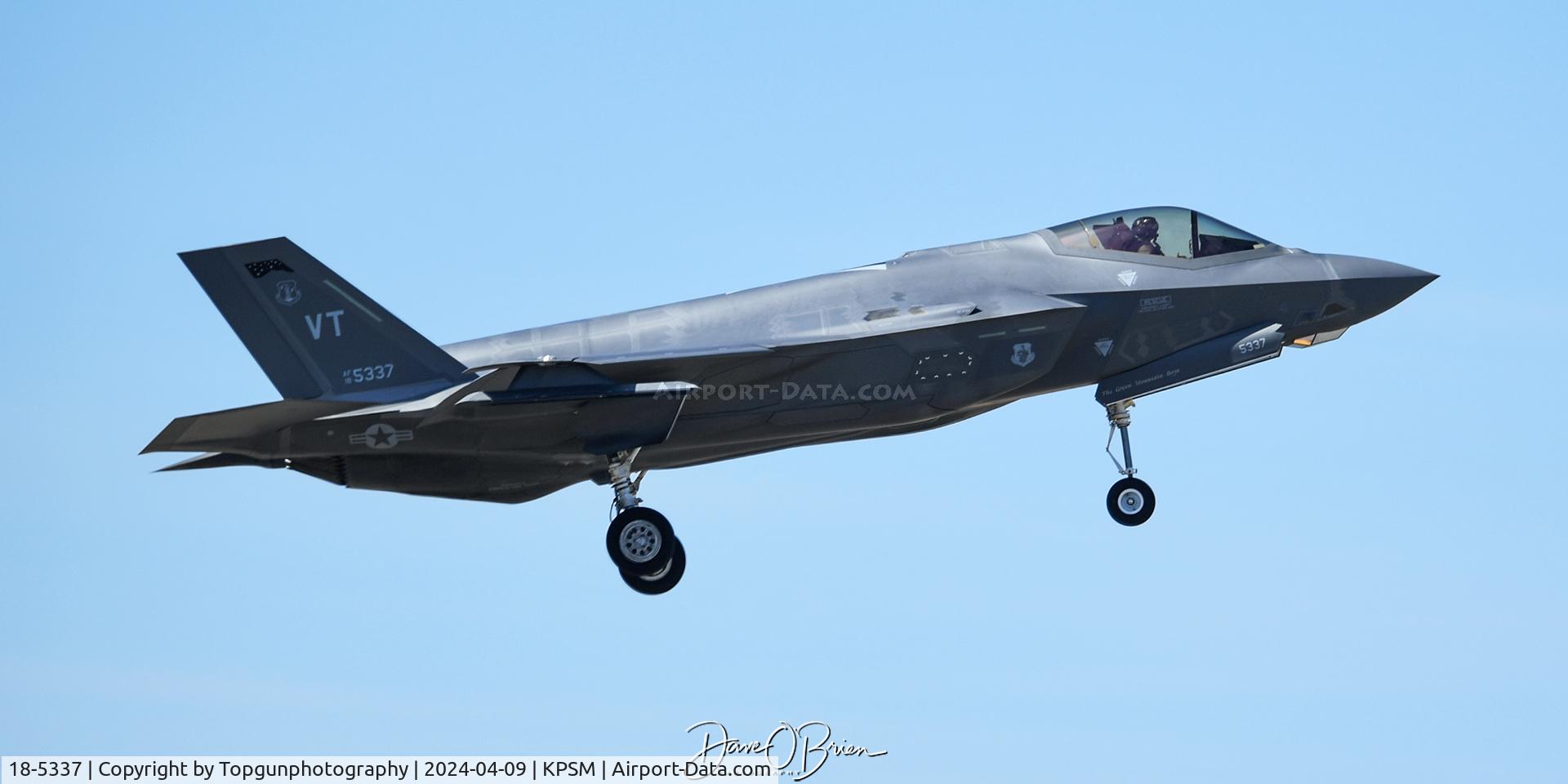 18-5337, 2019 Lockheed Martin F-35A Lightning II C/N AF-228, CASEY12 drops into PSM for Red Sox flyover spare
