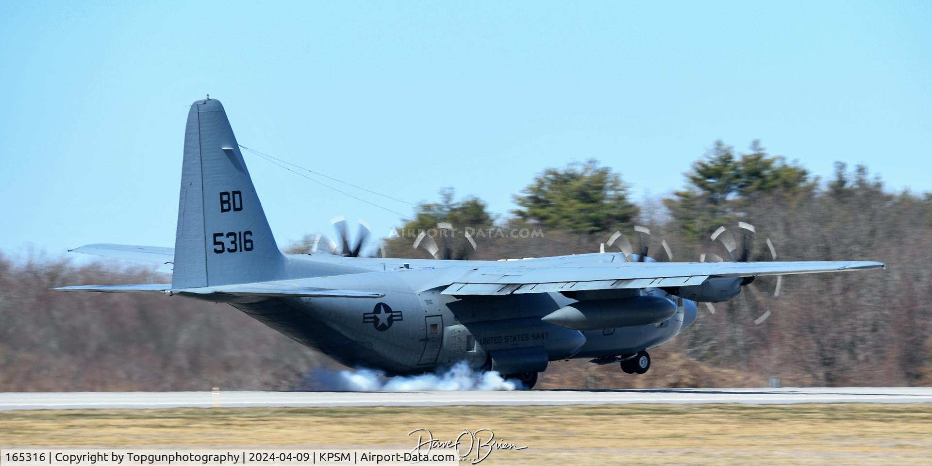 165316, 1994 Lockheed KC-130T Hercules C/N 5386, Safely touches down on RW34